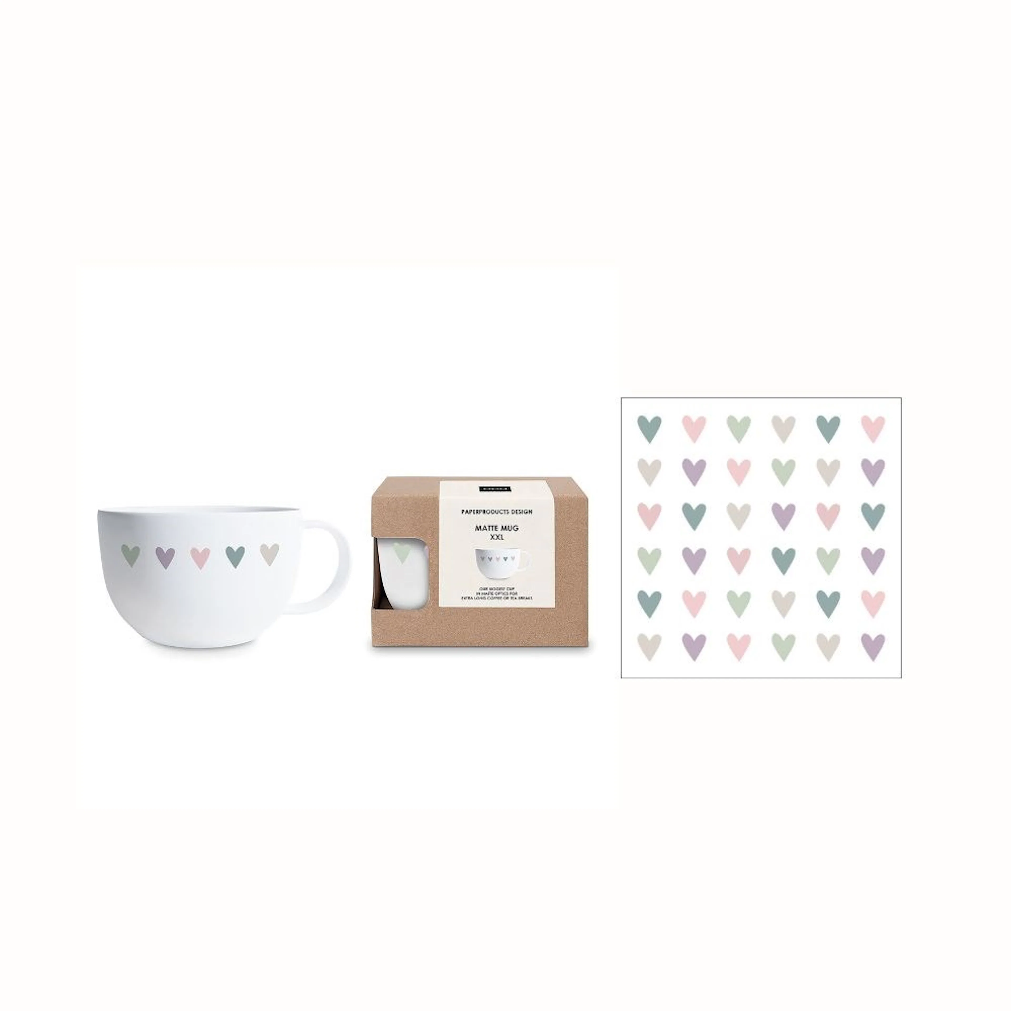 Gåvoset Paperproducts Design Heart Infusion Mugg 55 cl + Servett