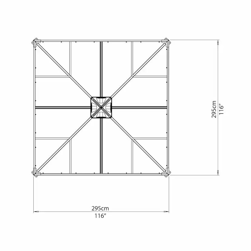 Pergola gop Palermo 3000 13 m² med Takventil