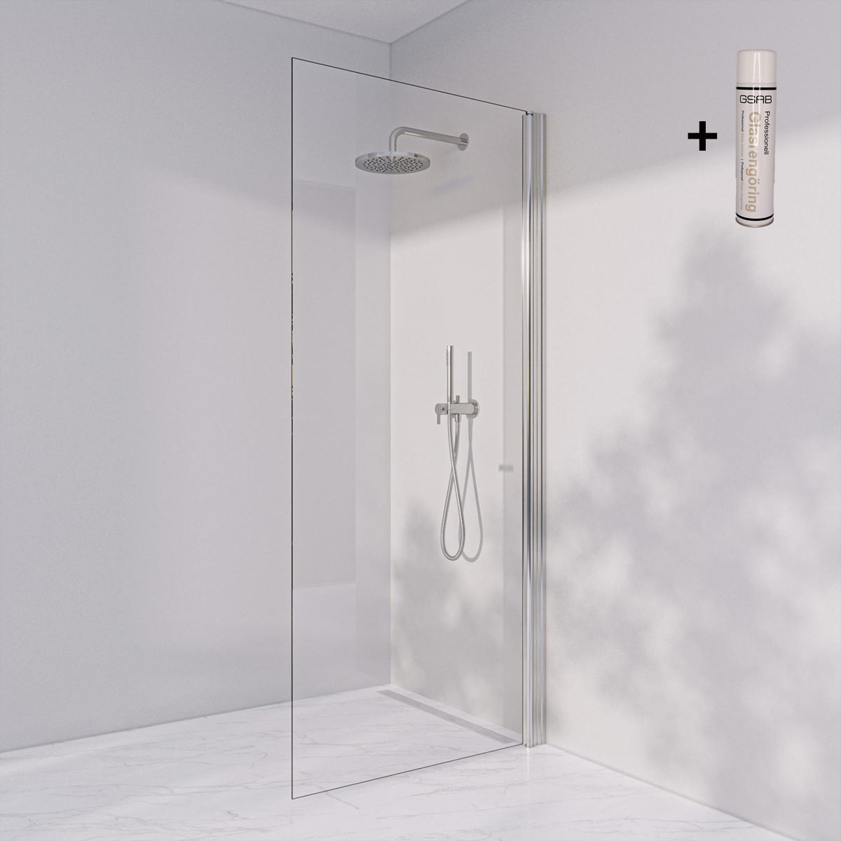 Duschvägg Invitrea Prime PH2 med Glasrengöring