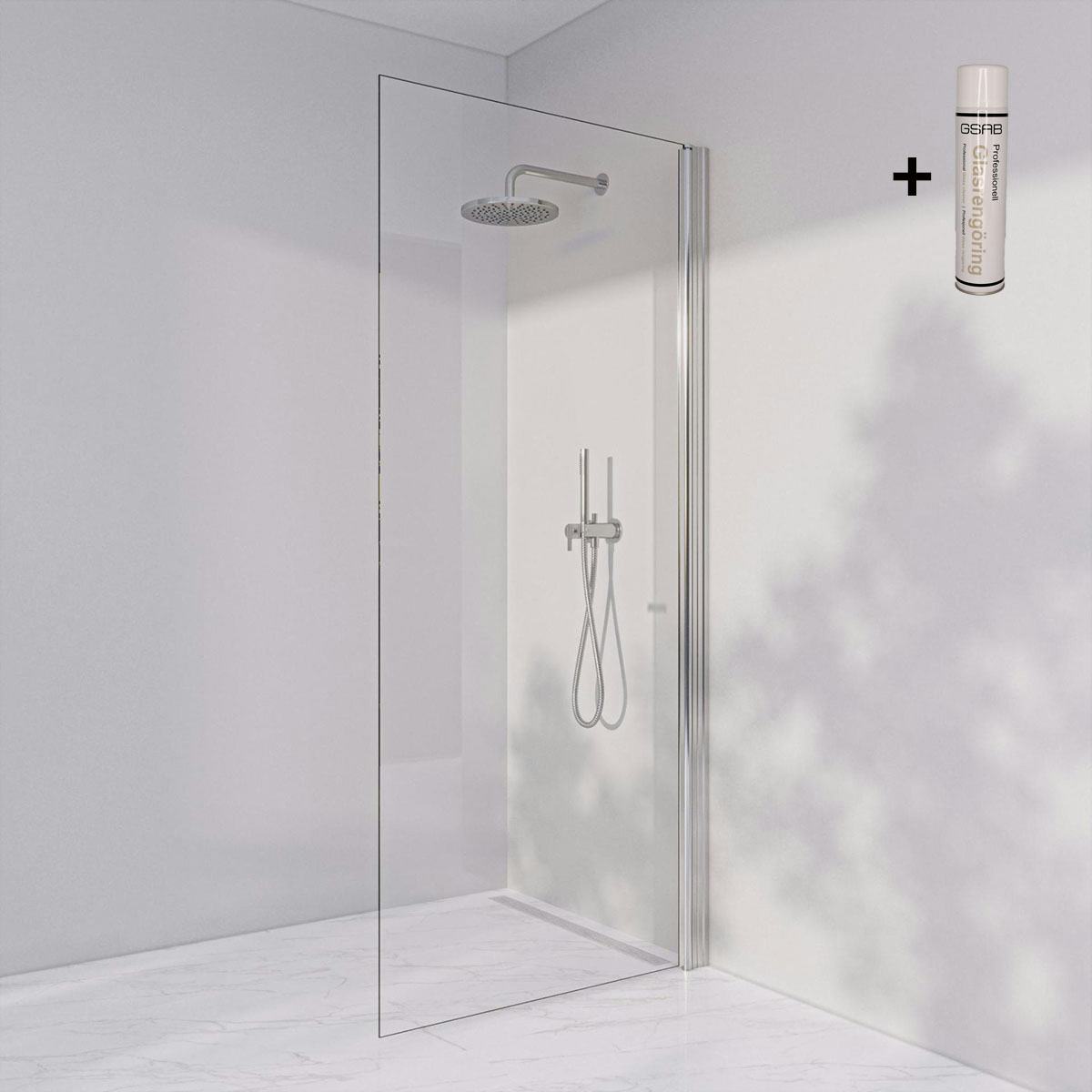 Duschvägg Invitrea Prime PH2 med Glasrengöring