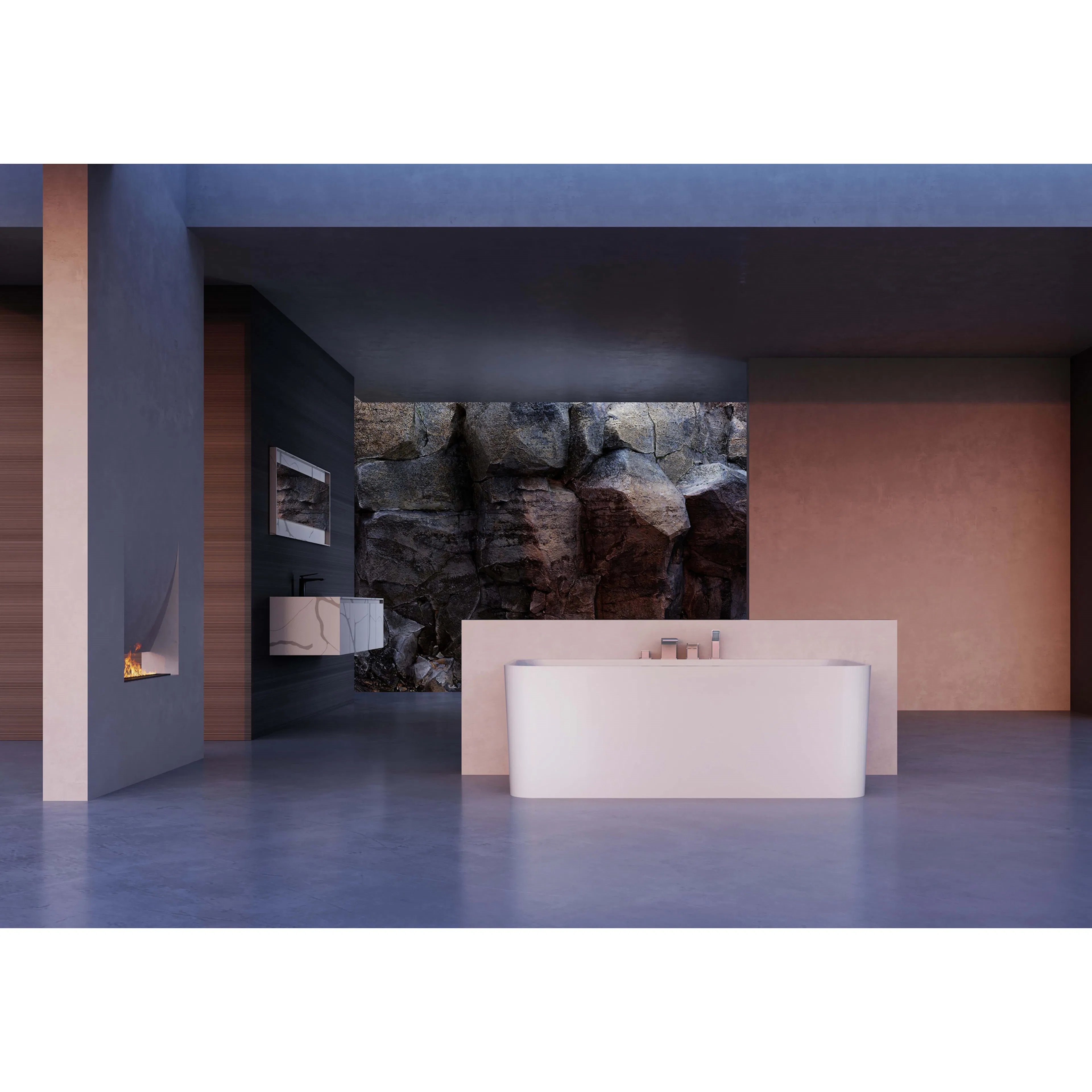 Badkar NOURK Sparkle mot Vägg 1700 mm