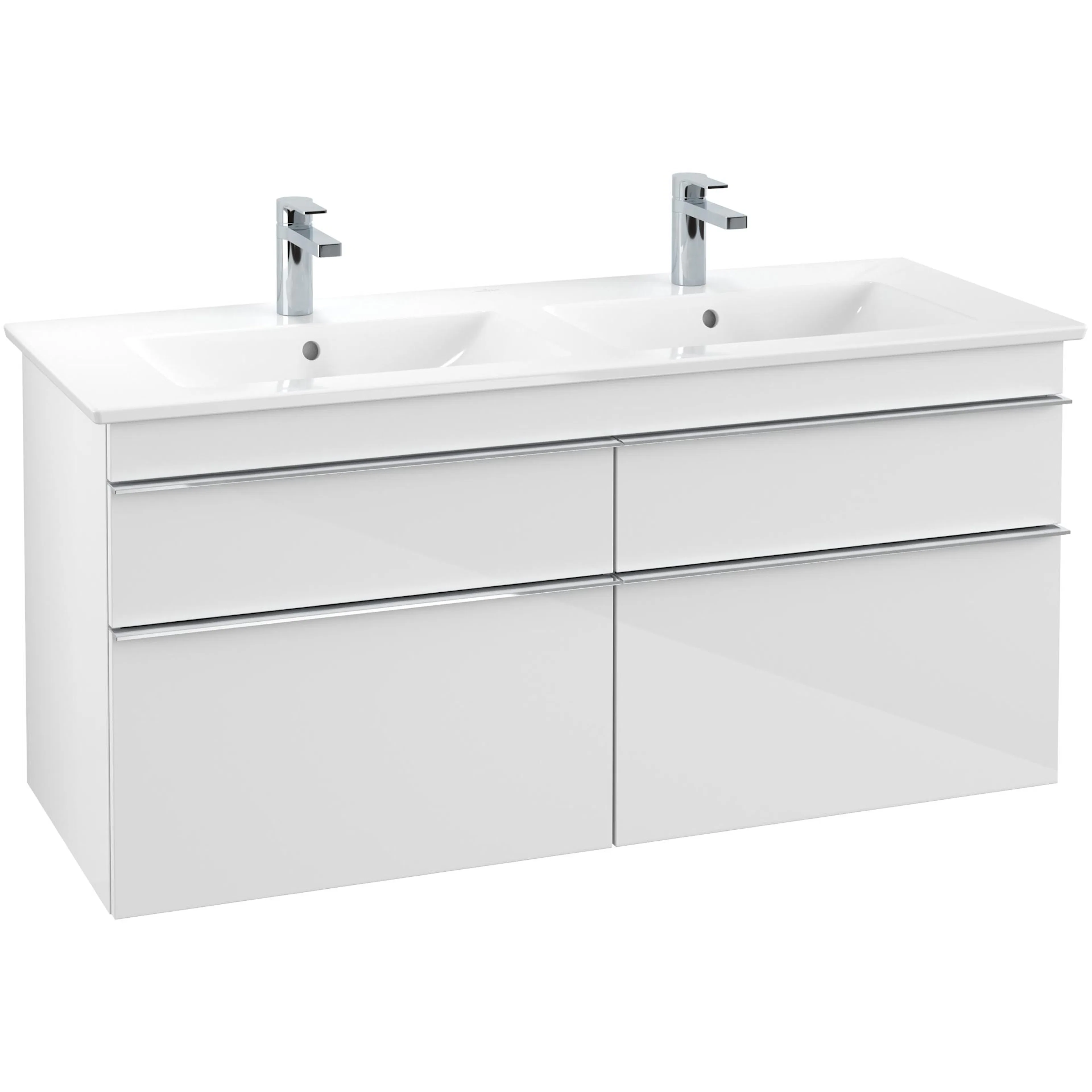 Tvättställsskåp Villeroy & Boch Venticello 125 cm med  4 Lådor för Dubbla Tvättställ