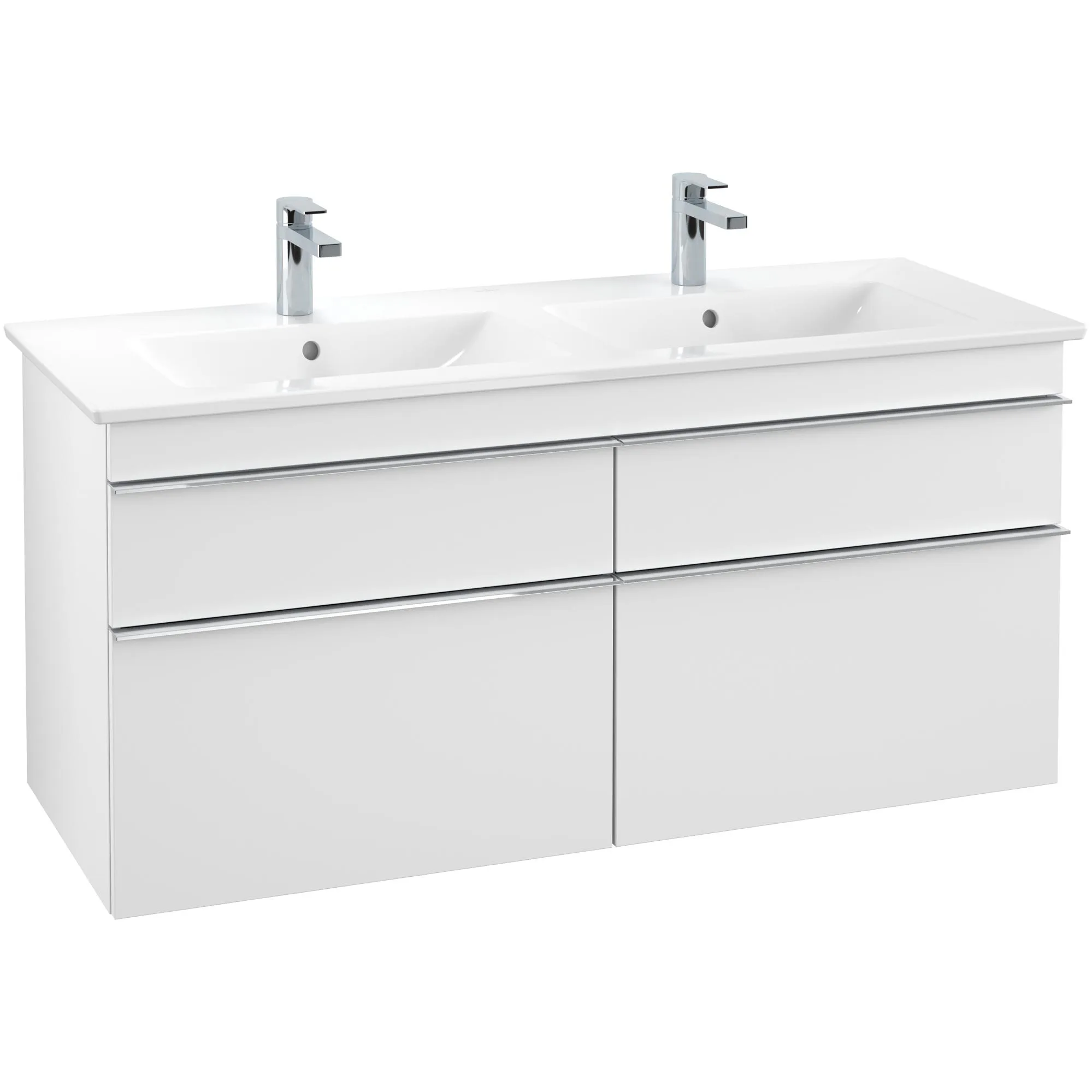 Tvättställsskåp Villeroy & Boch Venticello 125 cm med 4 Lådor för Dubbla Tvättställ