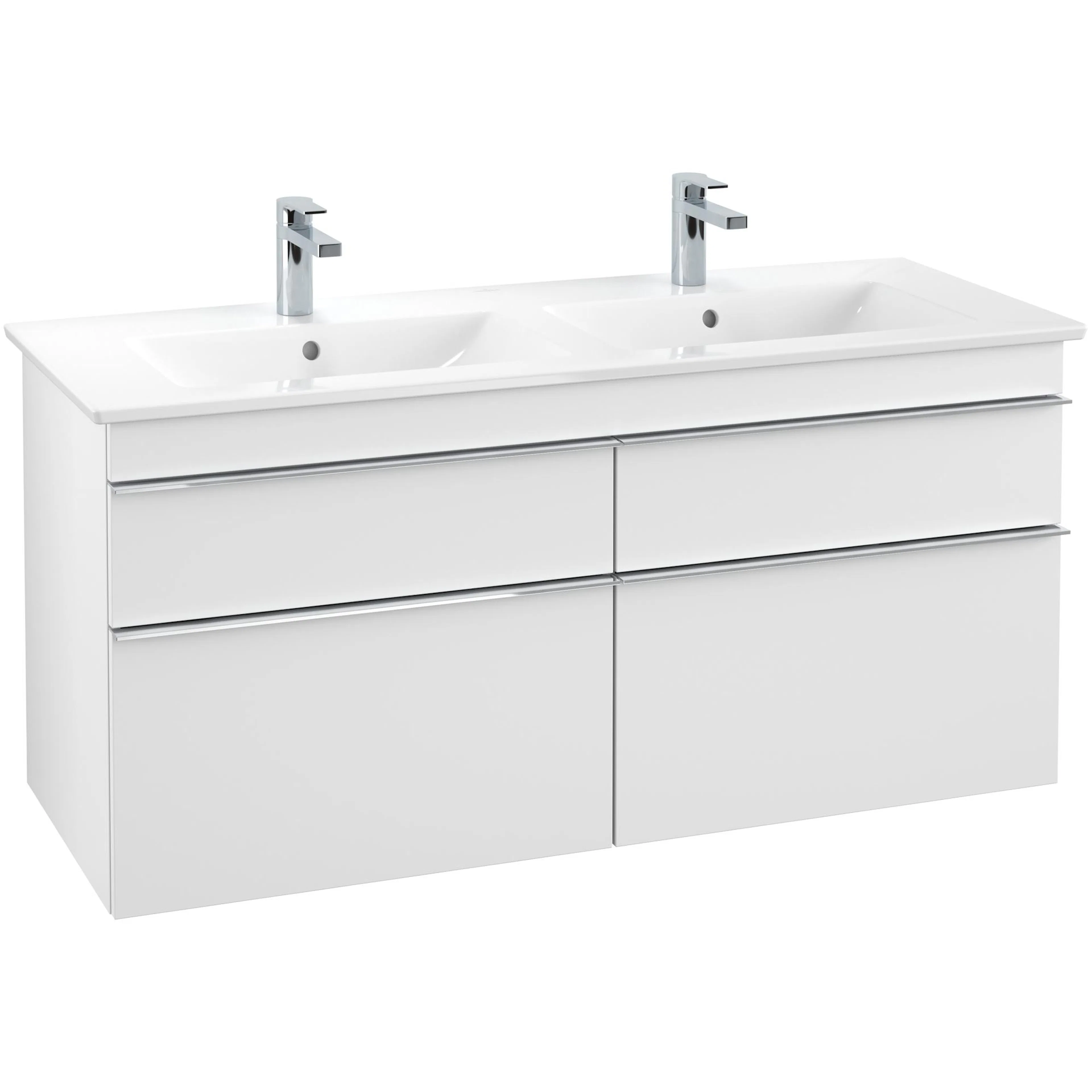 Tvättställsskåp Villeroy & Boch Venticello 125 cm med  4 Lådor för Dubbla Tvättställ