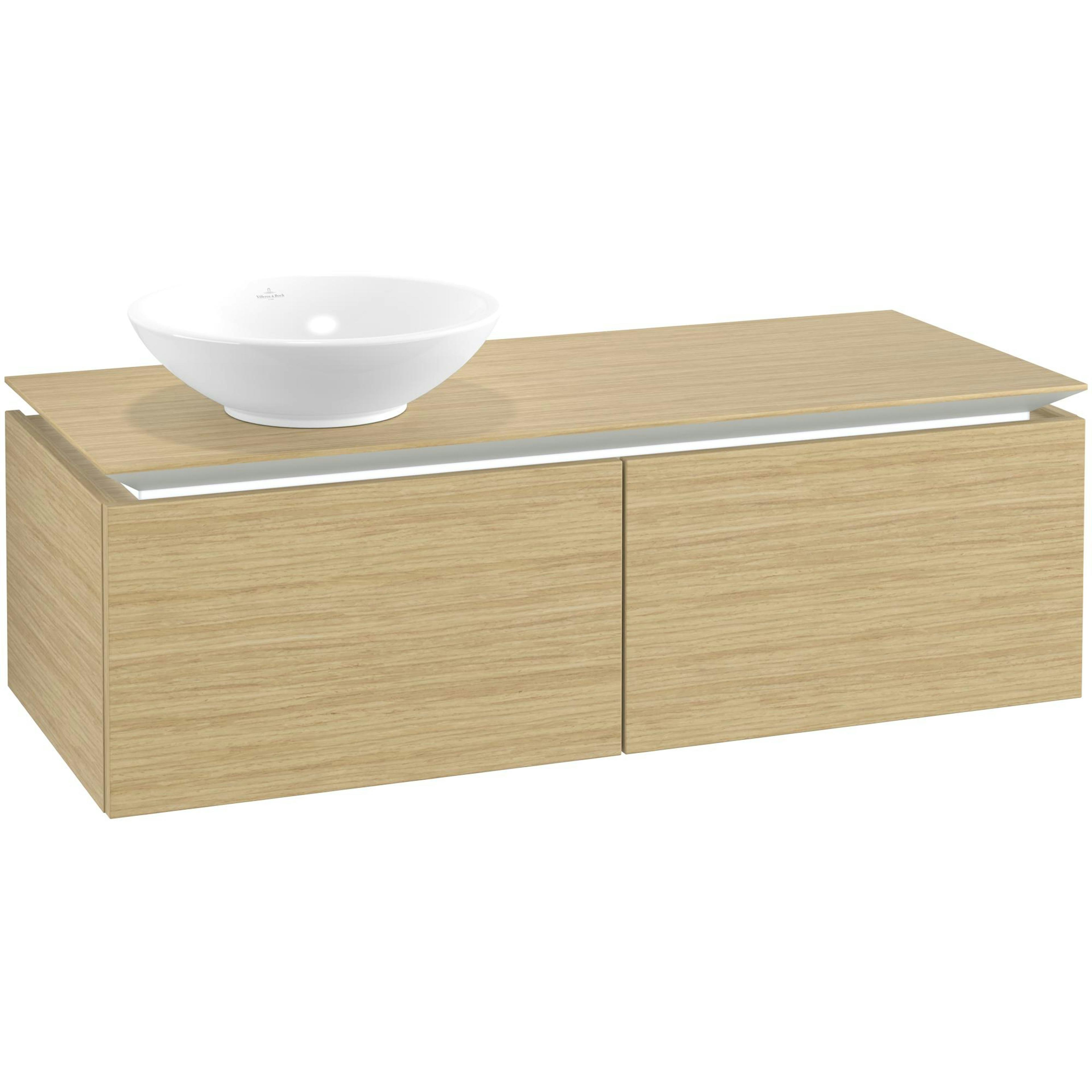 Tvättställsskåp Villeroy & Boch Legato Kompakt 1200 med 2 Lådor för Ocentrerat Ytmonterat Tvättställ