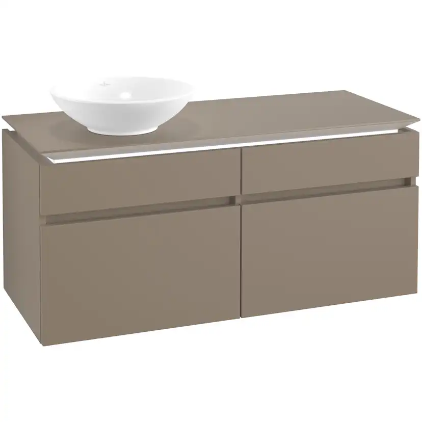 Tvättställsskåp Villeroy & Boch Legato 1200 med 4 Lådor för Ocentrerat Ytmonterat Tvättställ