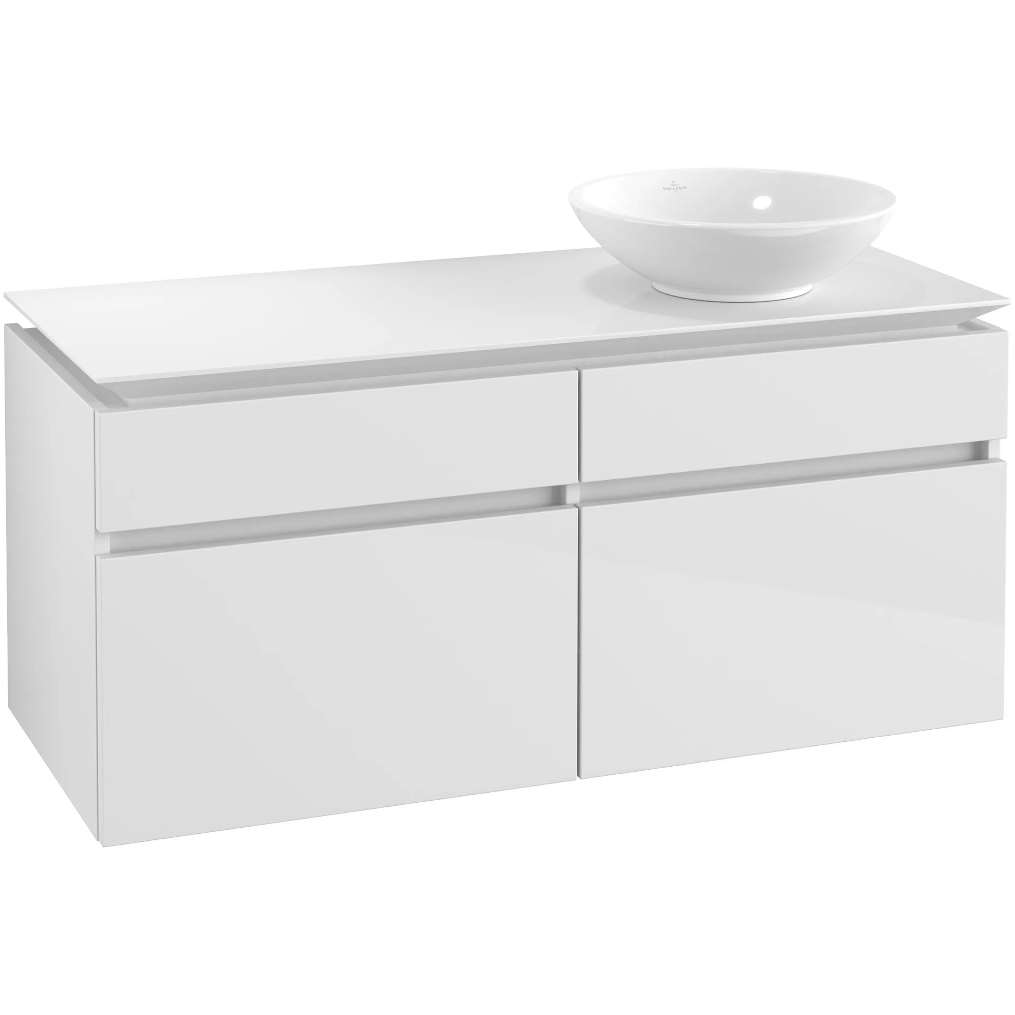 Tvättställsskåp Villeroy & Boch Legato 1200 med 4 Lådor för Ocentrerat Ytmonterat Tvättställ