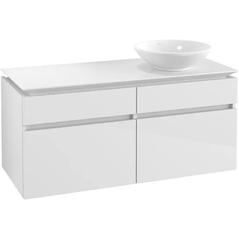 Tvättställsskåp Villeroy & Boch Legato 1200 med 4 Lådor för Ocentrerat Ytmonterat Tvättställ