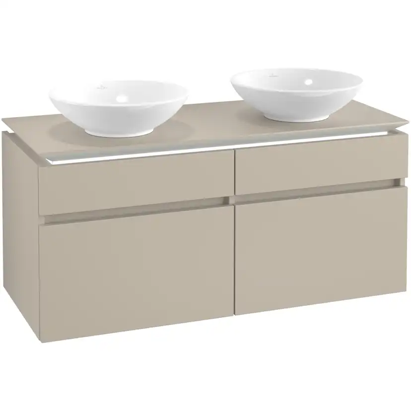 Tvättställsskåp Villeroy & Boch Legato 1200 med 4 Lådor för Två Ytmonterade Tvättställ