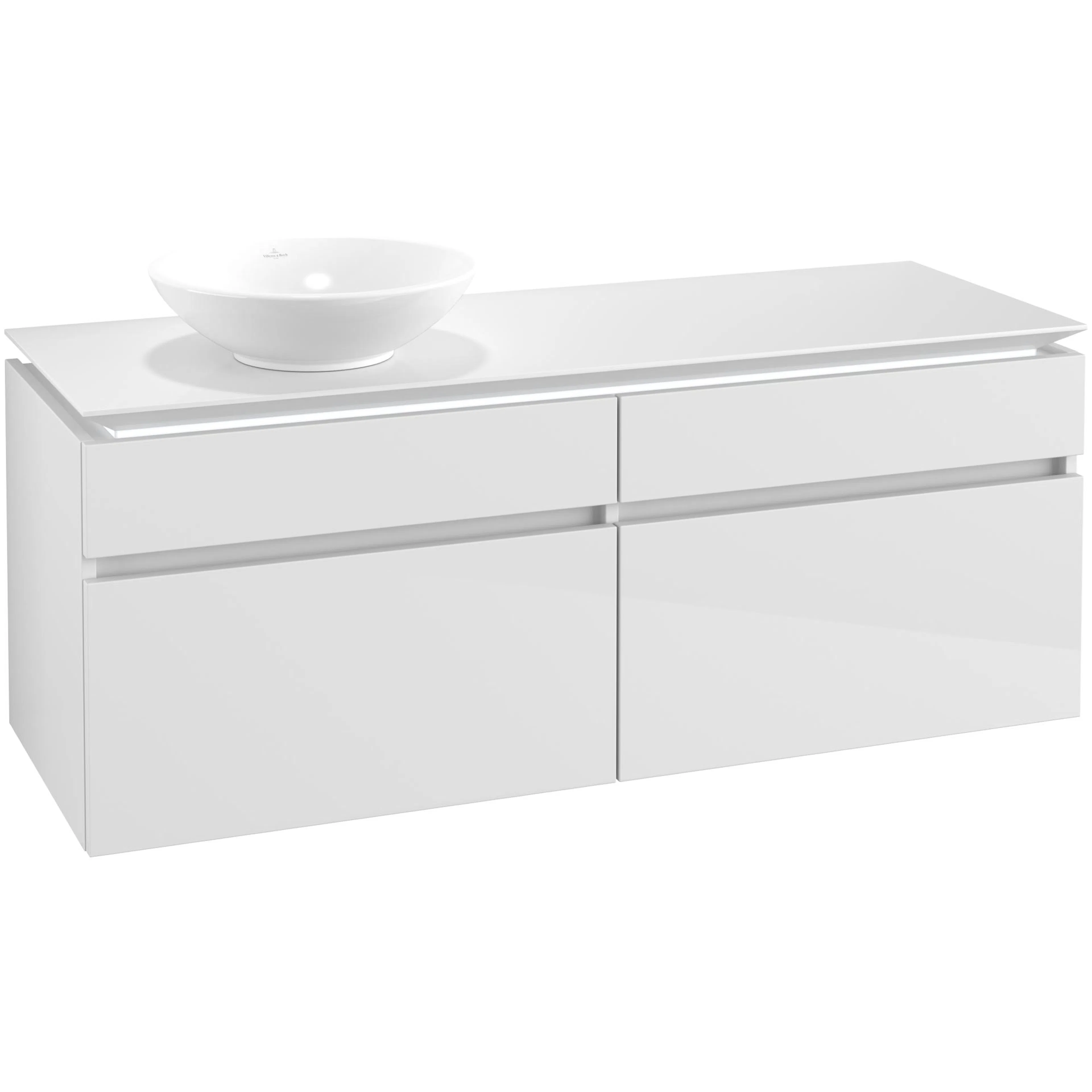 Tvättställsskåp Villeroy & Boch Legato 1400 med 4 Lådor för Ocentrerat Ytmonterat Tvättställ