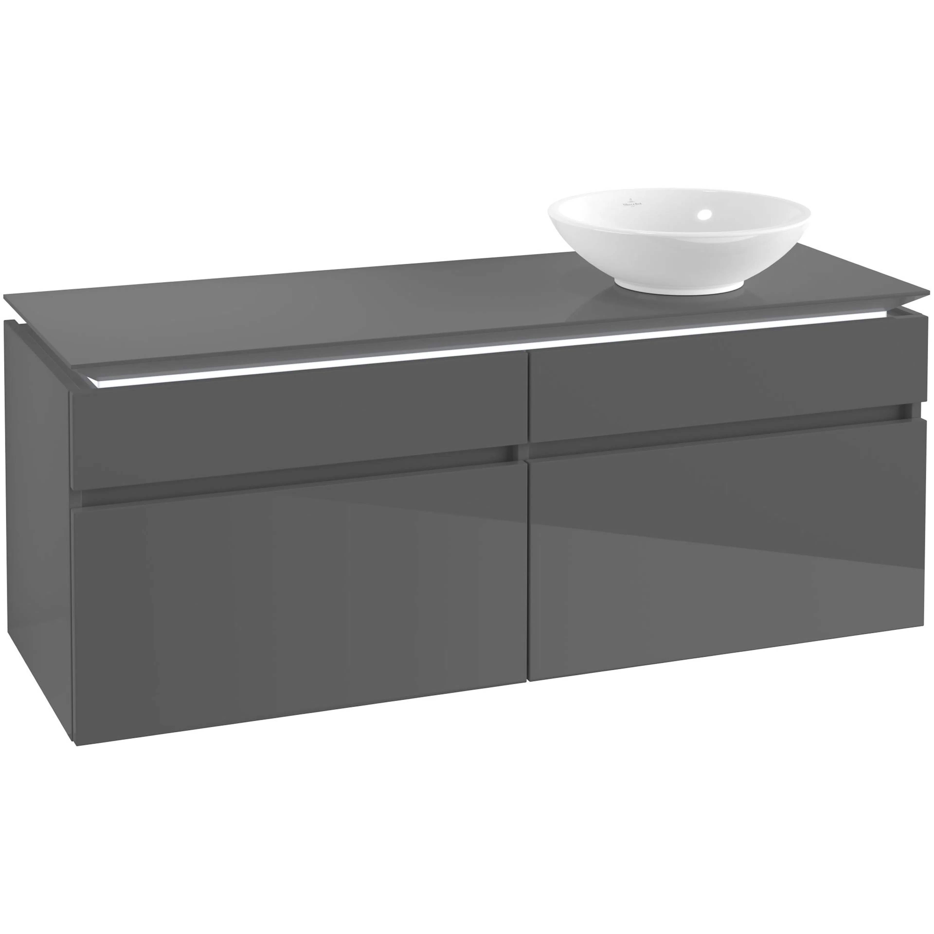 Tvättställsskåp Villeroy & Boch Legato 1400 med 4 Lådor för Ocentrerat Ytmonterat Tvättställ