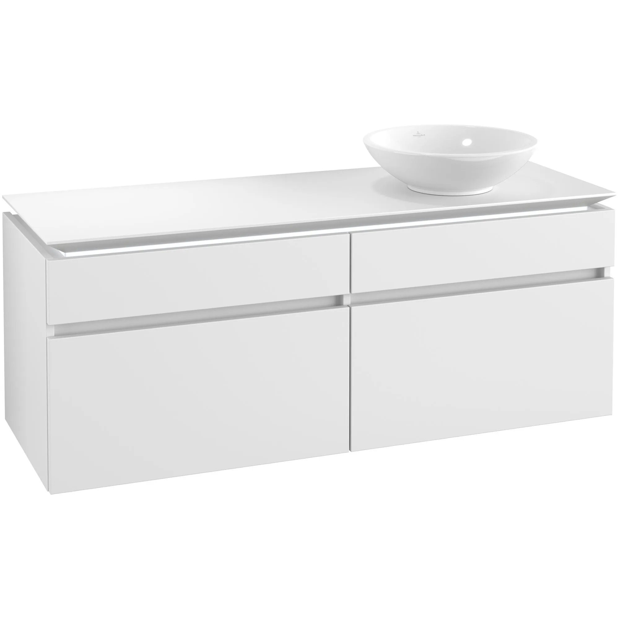 Tvättställsskåp Villeroy & Boch Legato 1400 med 4 Lådor för Ocentrerat Ytmonterat Tvättställ