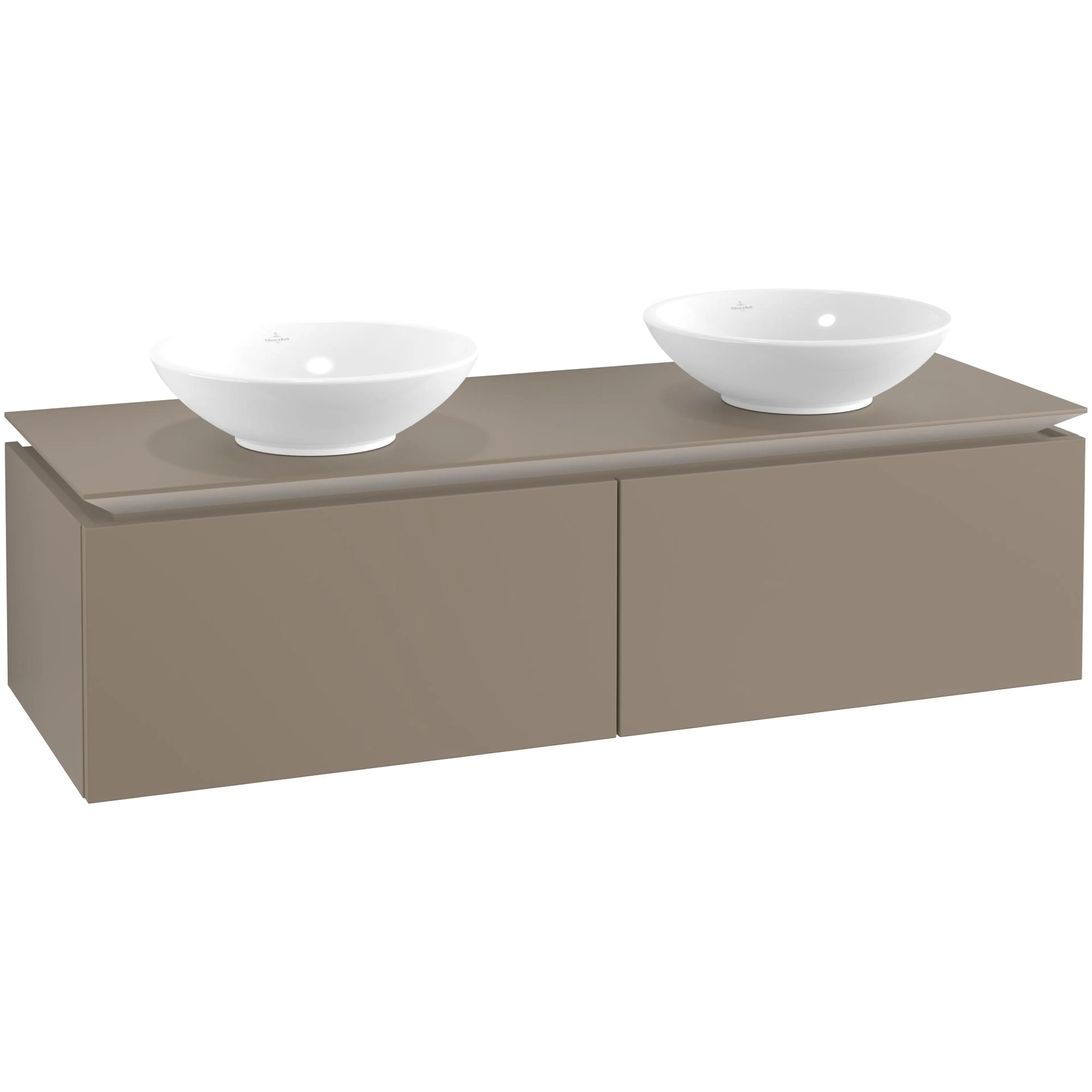 Tvättställsskåp Villeroy & Boch Legato Kompakt 1400 med 2 Lådor för Två Ytmonterade Tvättställ