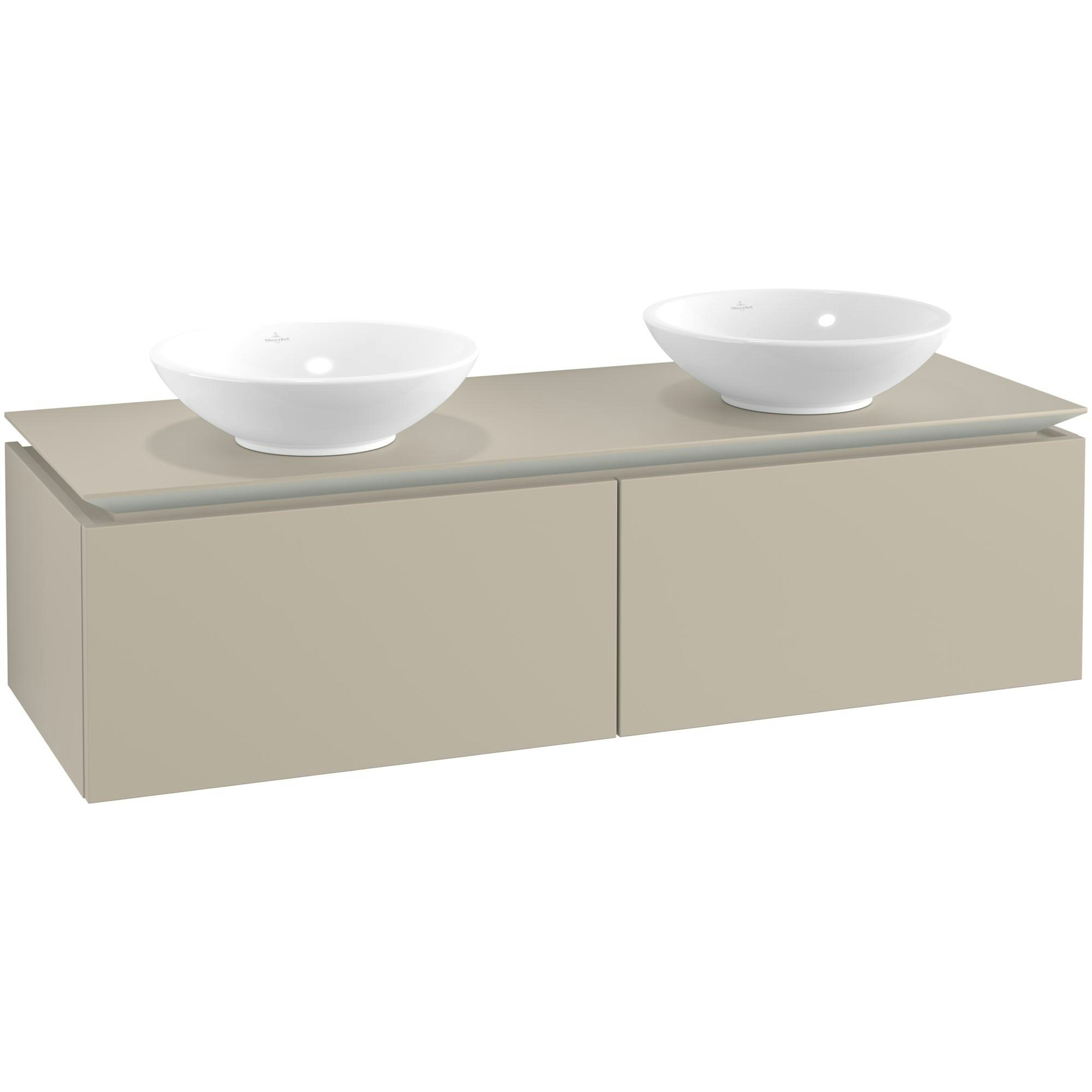 Tvättställsskåp Villeroy & Boch Legato Kompakt 1400 med 2 Lådor för Två Ytmonterade Tvättställ