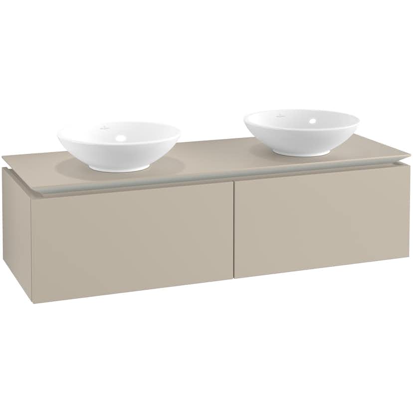 Tvättställsskåp Villeroy & Boch Legato Kompakt 1400 med 2 Lådor för Två Ytmonterade Tvättställ