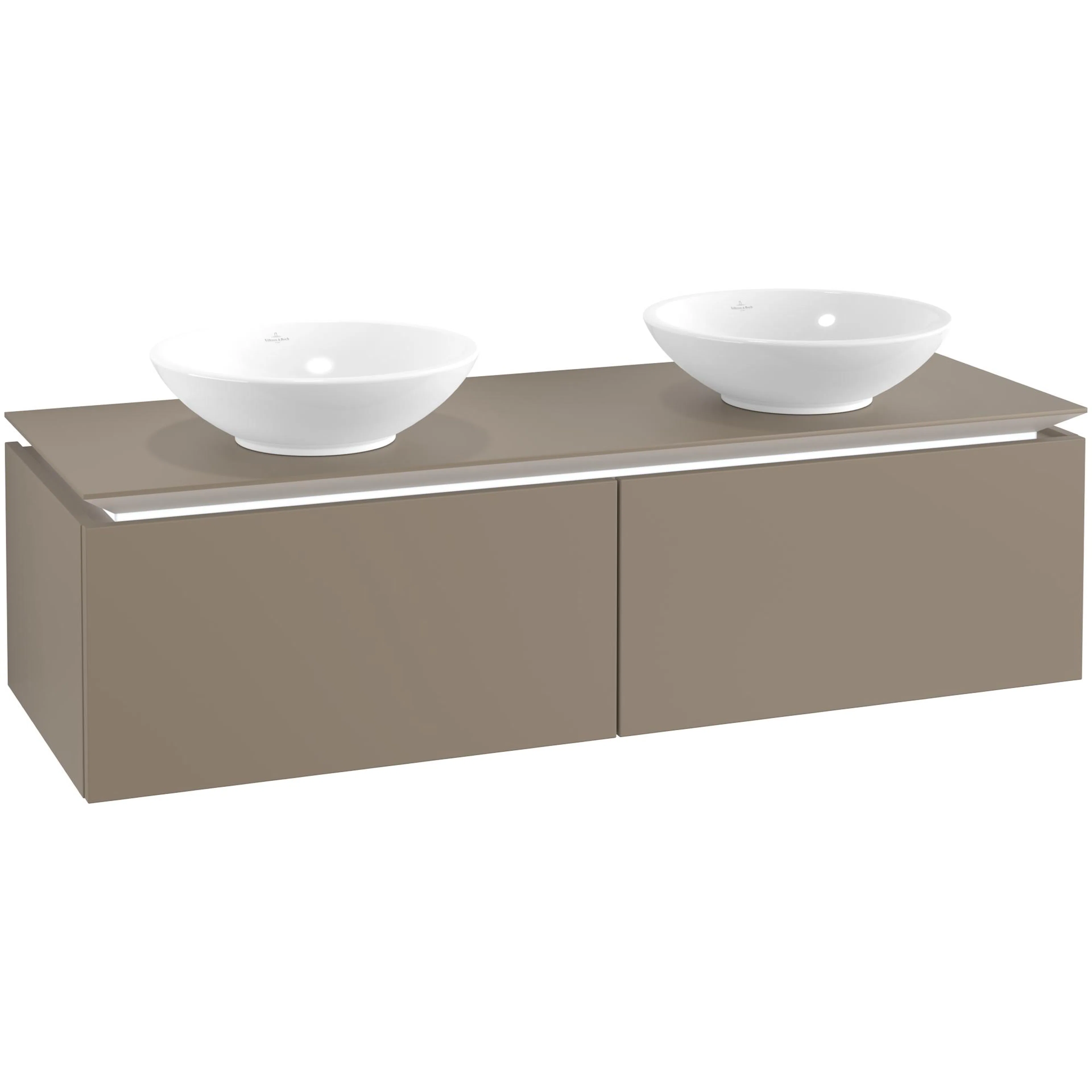 Tvättställsskåp Villeroy & Boch Legato Kompakt 1400 med 2 Lådor för Två Ytmonterade Tvättställ