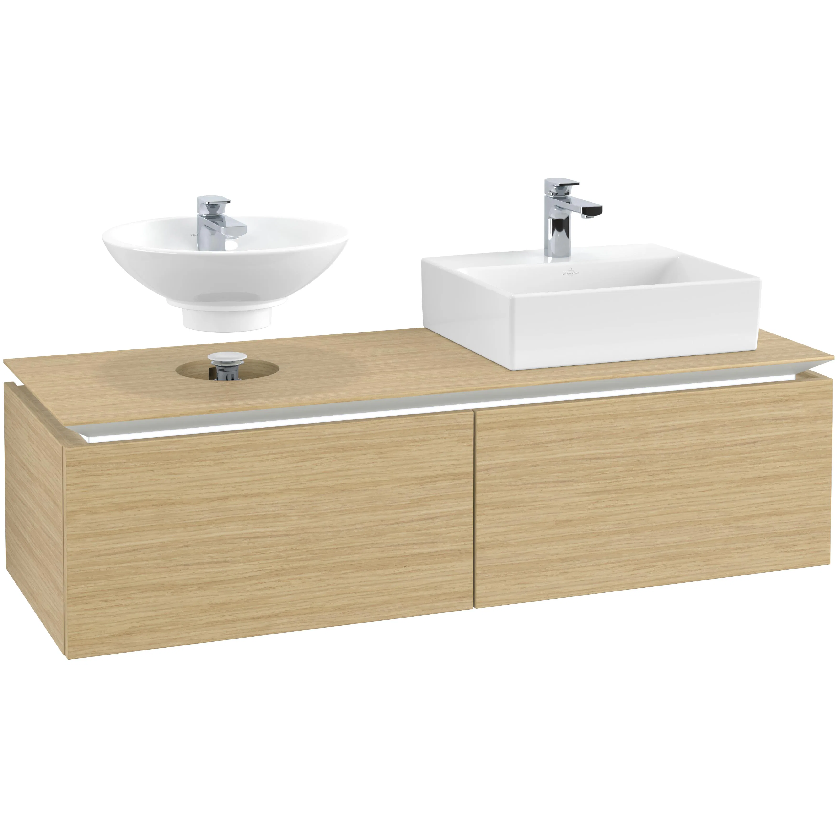 Tvättställsskåp Villeroy & Boch Legato Kompakt 1400 med 2 Lådor för Två Tvättställ