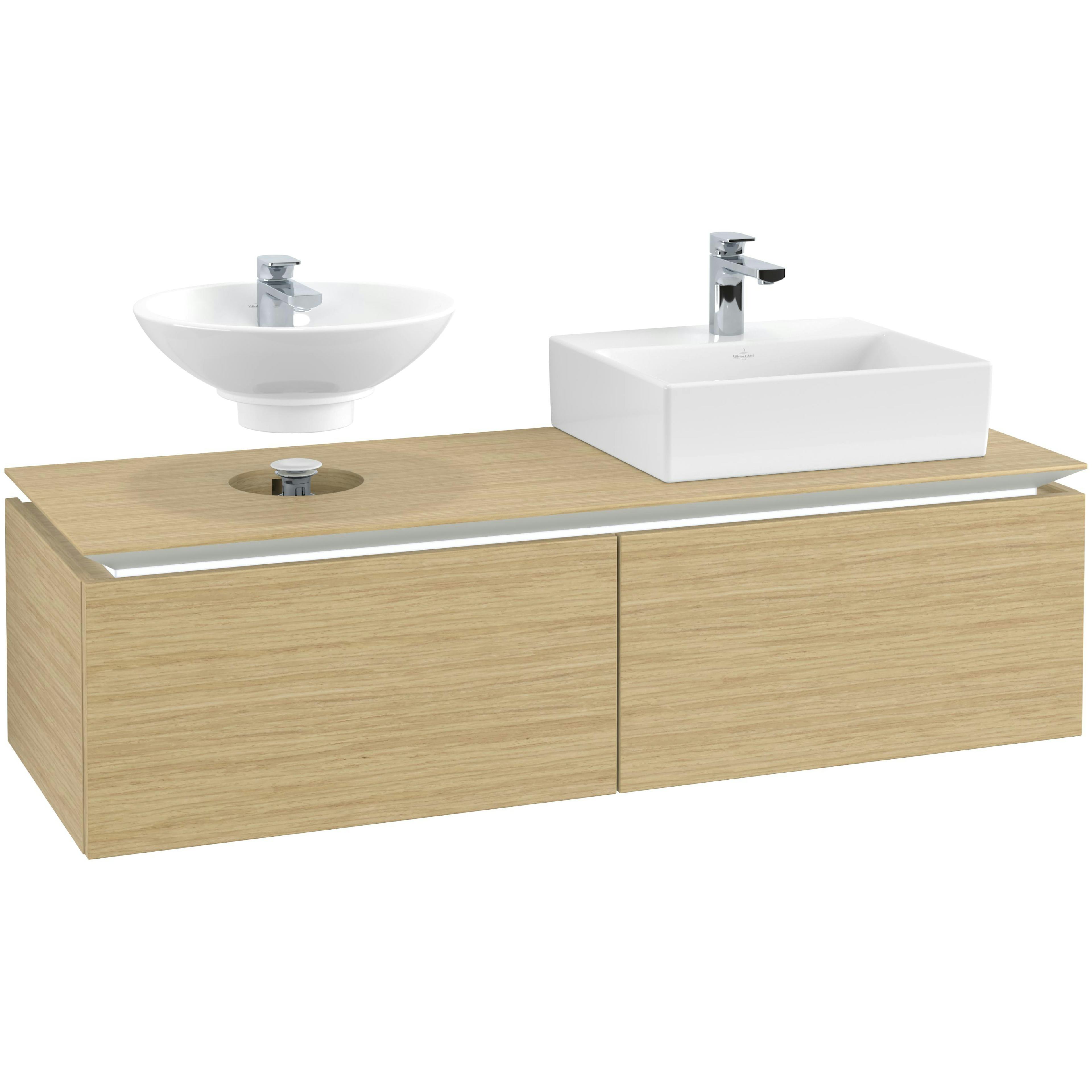 Tvättställsskåp Villeroy & Boch Legato Kompakt 1400 med 2 Lådor för Två Tvättställ