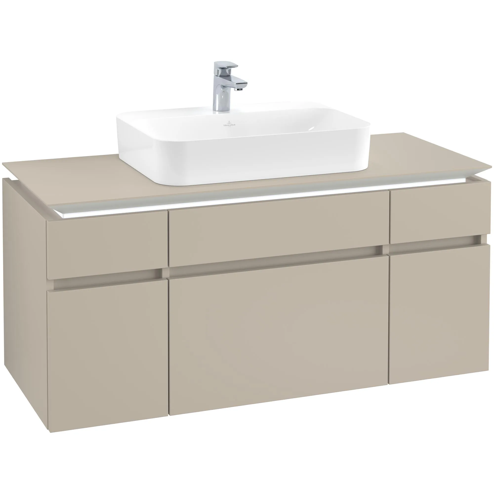 Tvättställsskåp Villeroy & Boch Legato med 5 Lådor för Ytmonterat Tvättställ från Finion & Memento