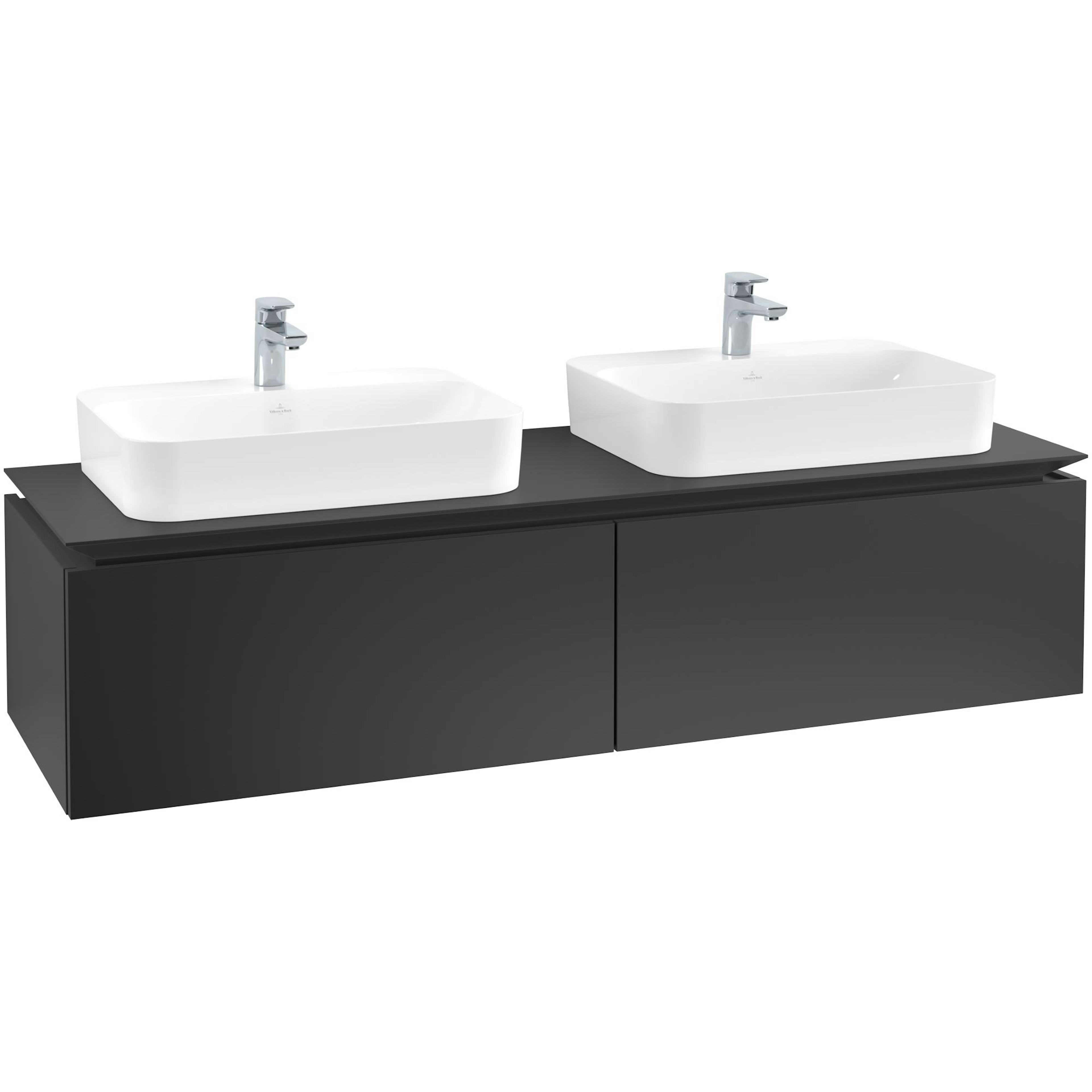 Tvättställsskåp Villeroy & Boch Legato Kompakt 1600 med 2 Lådor för Två Ytmonterade Tvättställ från Finion & Memento