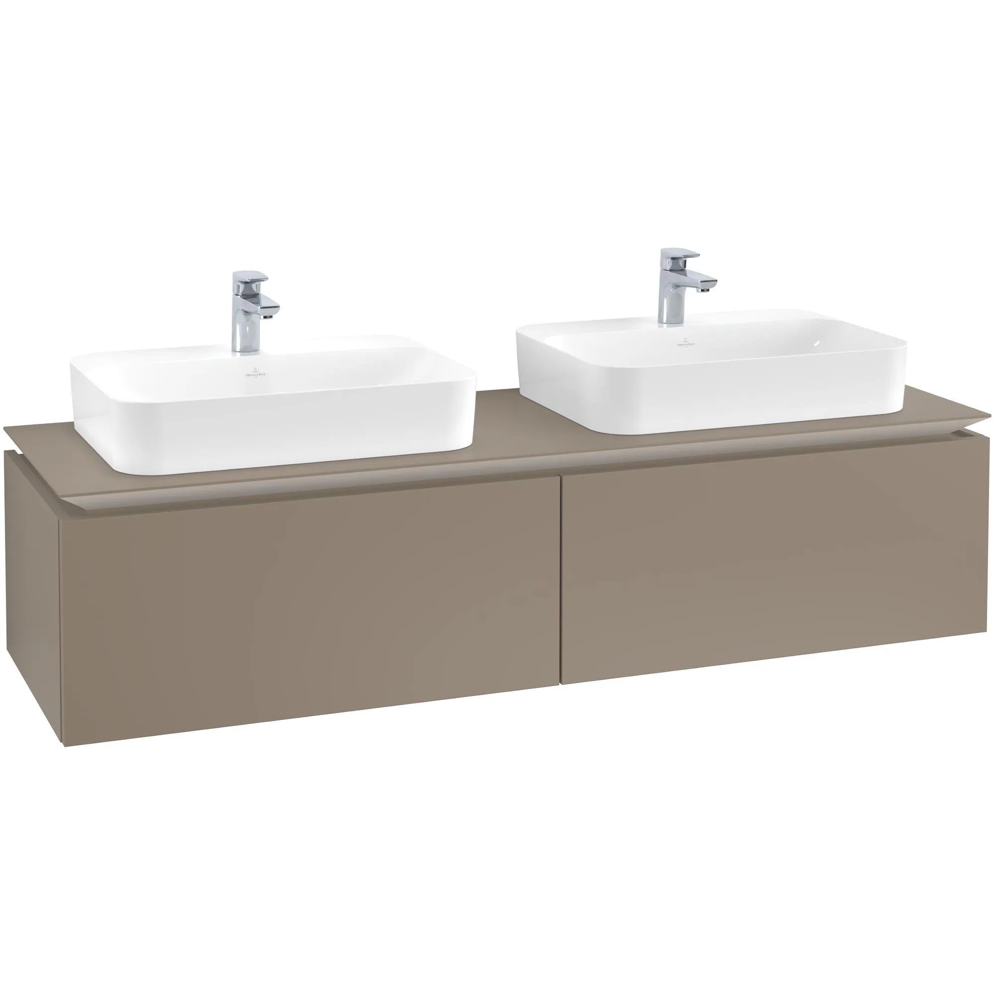 Tvättställsskåp Villeroy & Boch Legato Kompakt 1600 med 2 Lådor för Två Ytmonterade Tvättställ från Finion & Memento