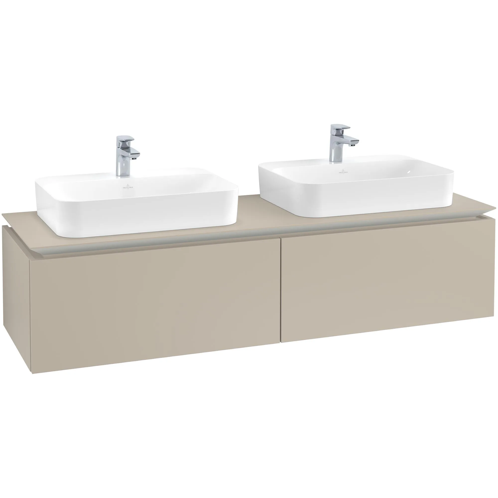 Tvättställsskåp Villeroy & Boch Legato Kompakt 1600 med 2 Lådor för Två Ytmonterade Tvättställ från Finion & Memento