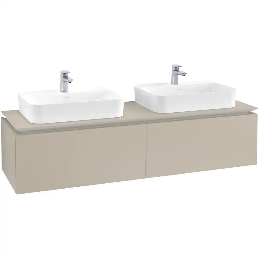 Tvättställsskåp Villeroy & Boch Legato Kompakt 1600 med 2 Lådor för Två Ytmonterade Tvättställ från Finion & Memento