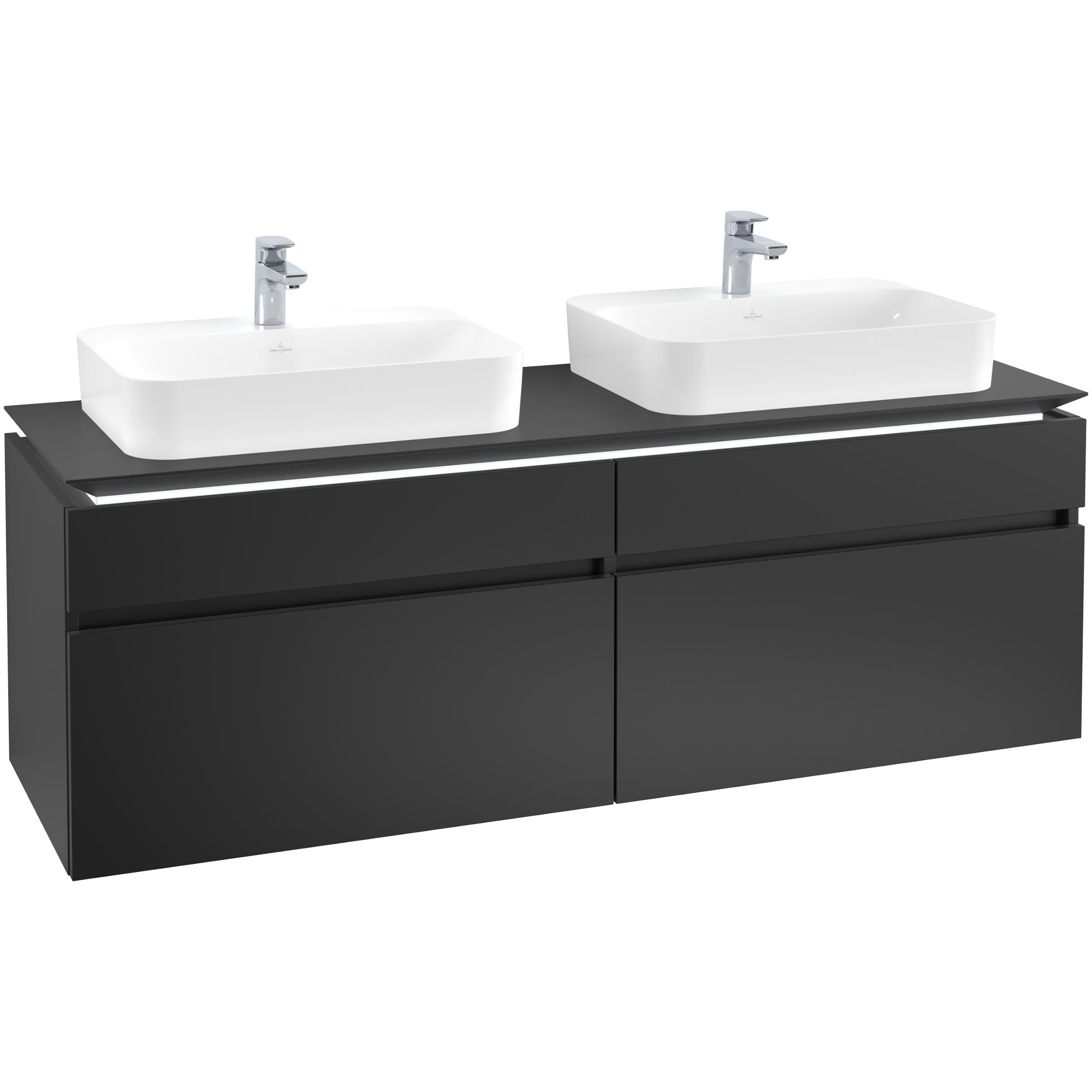 Tvättställsskåp Villeroy & Boch Legato 1600 med 4 Lådor för Två Ytmonterade Tvättställ från Finion & Memento