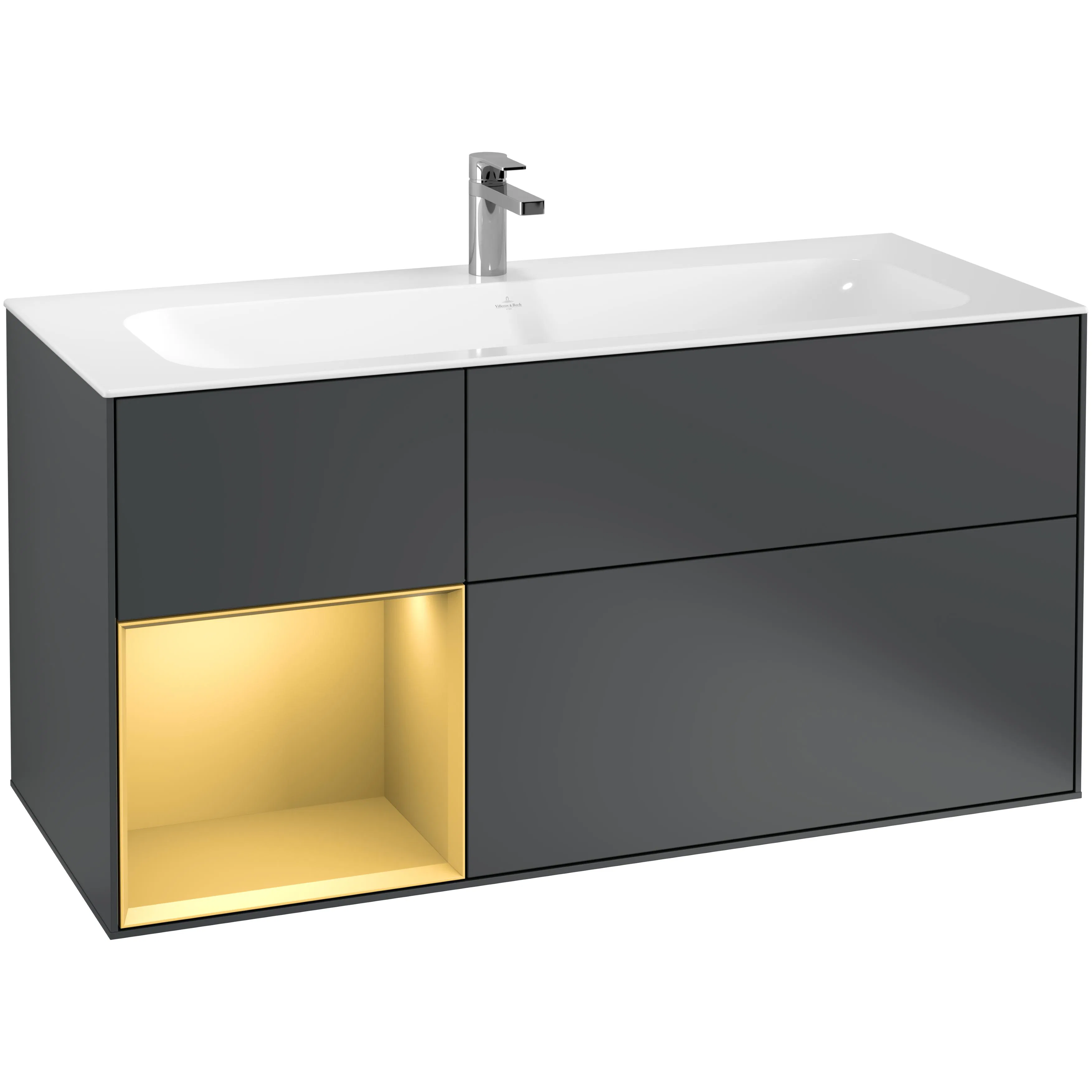 Tvättställsskåp Villeroy & Boch Finion med 3 Lådor och Hylla för Inbyggt Tvättställ