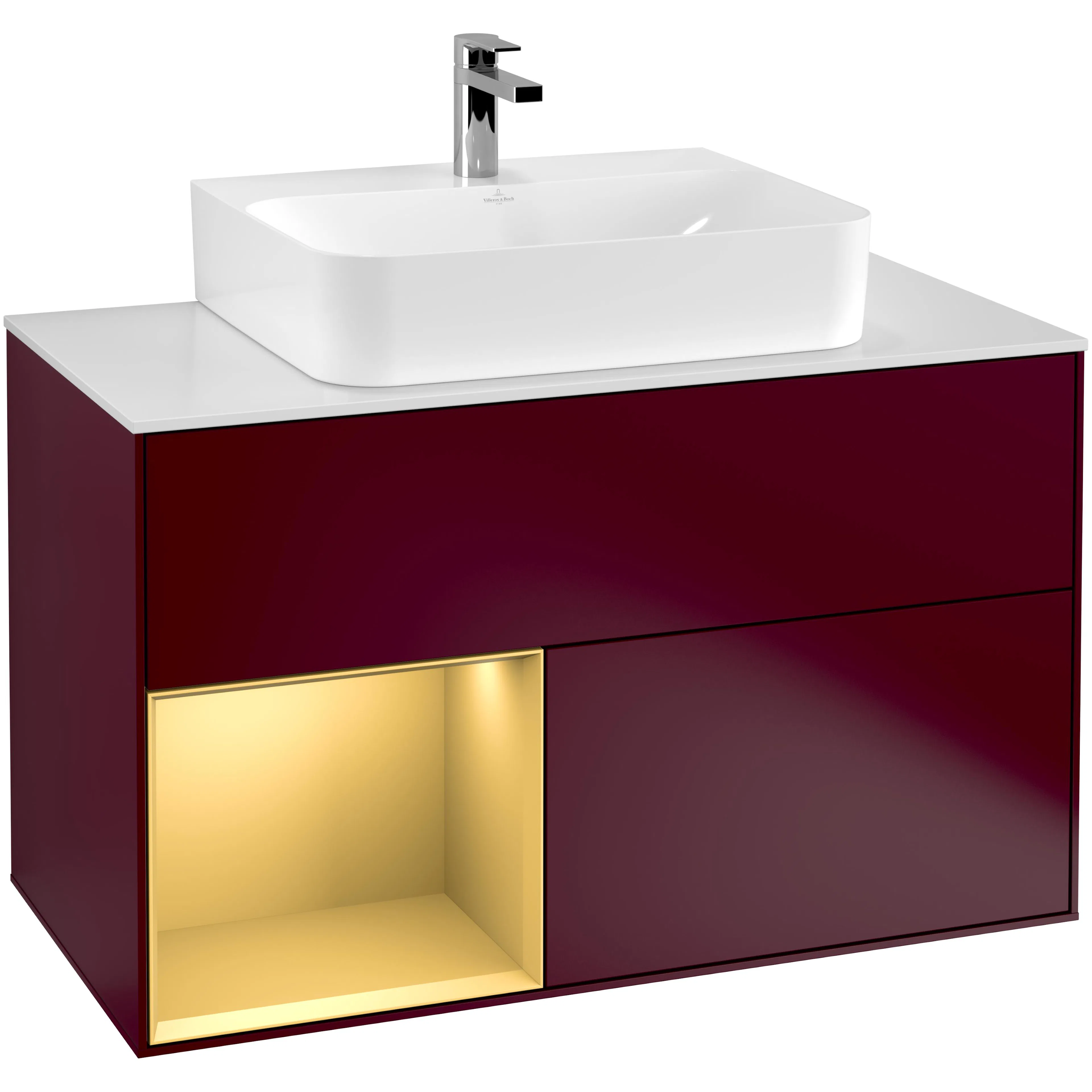 Tvättställsskåp Villeroy & Boch Finion med 2 Lådor Hylla och Bänkskiva för Centrerat Tvättställ