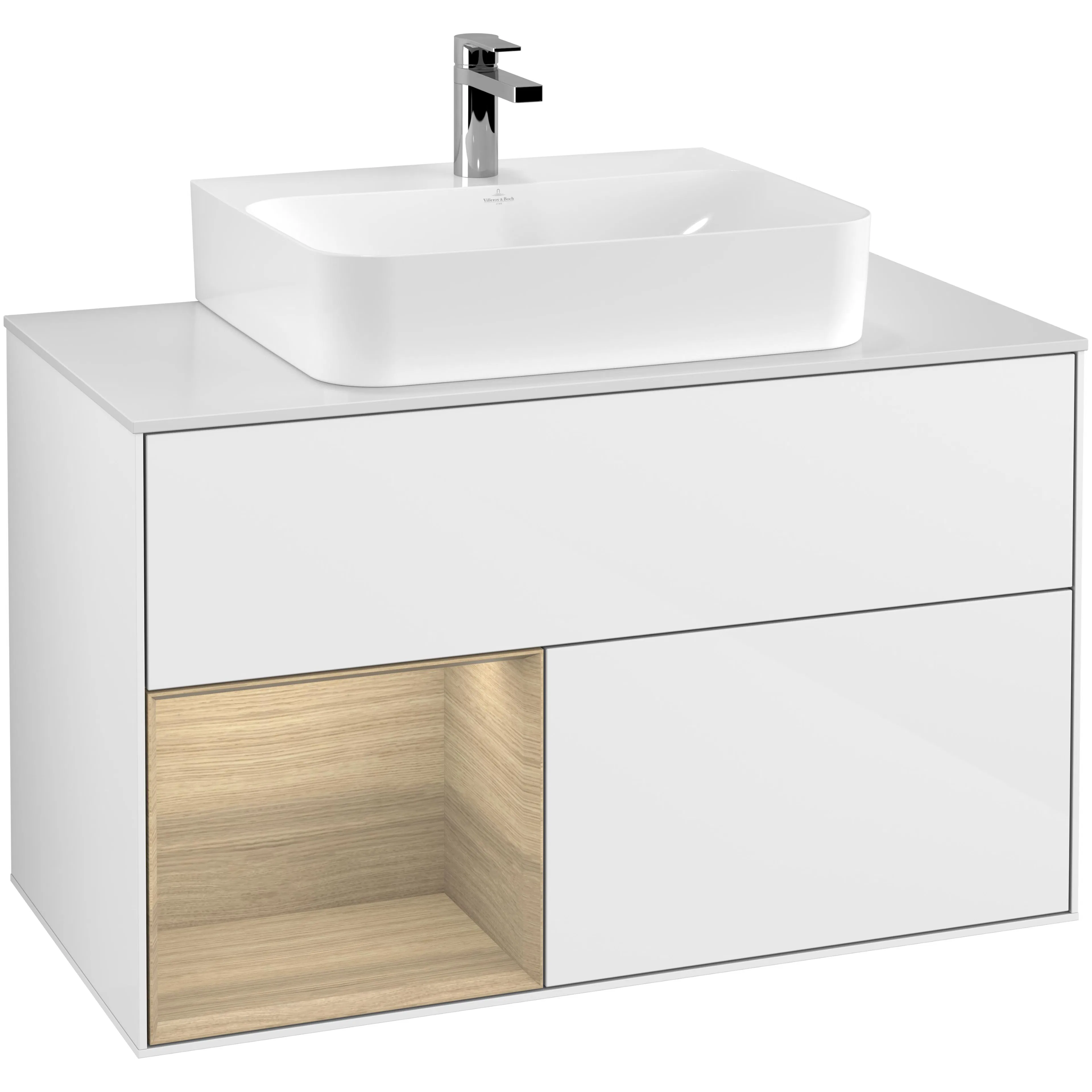 Tvättställsskåp Villeroy & Boch Finion med 2 Lådor Hylla och Bänkskiva för Centrerat Tvättställ