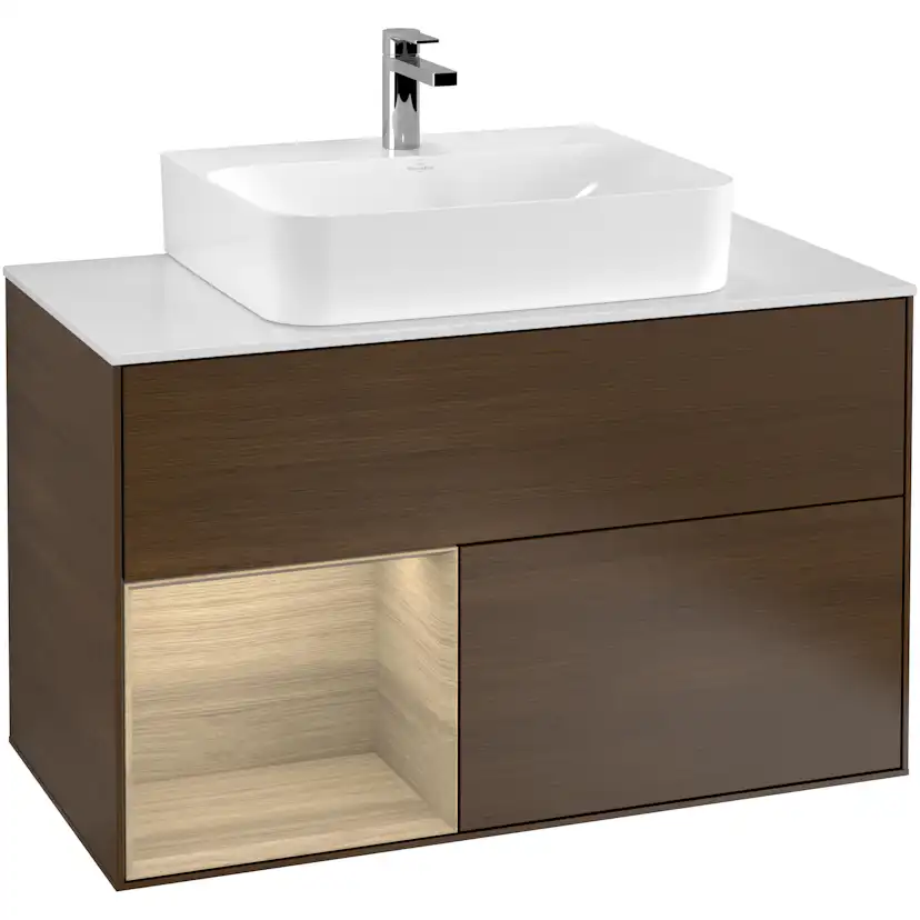 Tvättställsskåp Villeroy & Boch Finion med 2 Lådor Hylla och Bänkskiva för Centrerat Tvättställ