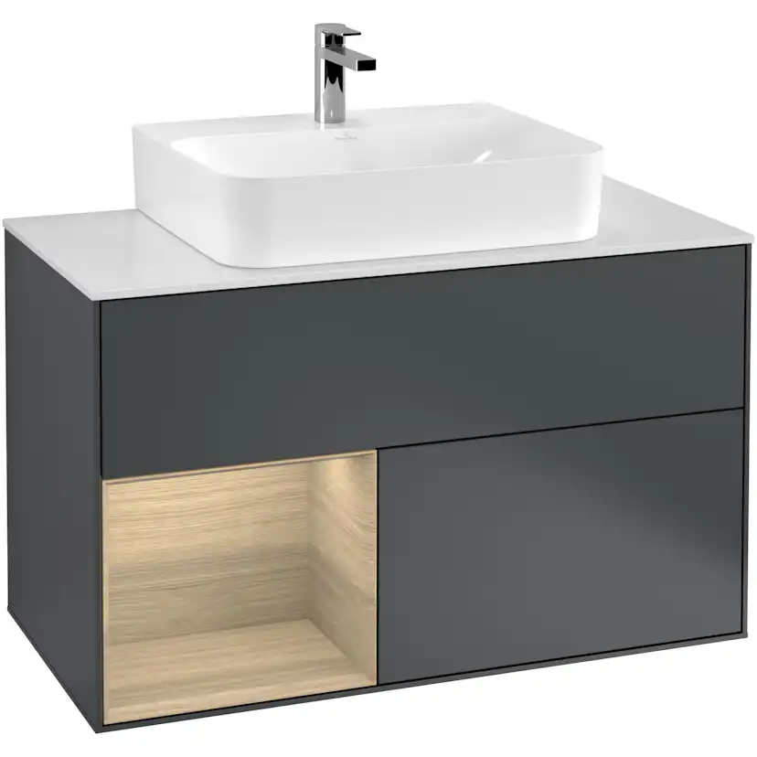 Tvättställsskåp Villeroy & Boch Finion med 2 Lådor Hylla och Bänkskiva för Centrerat Tvättställ