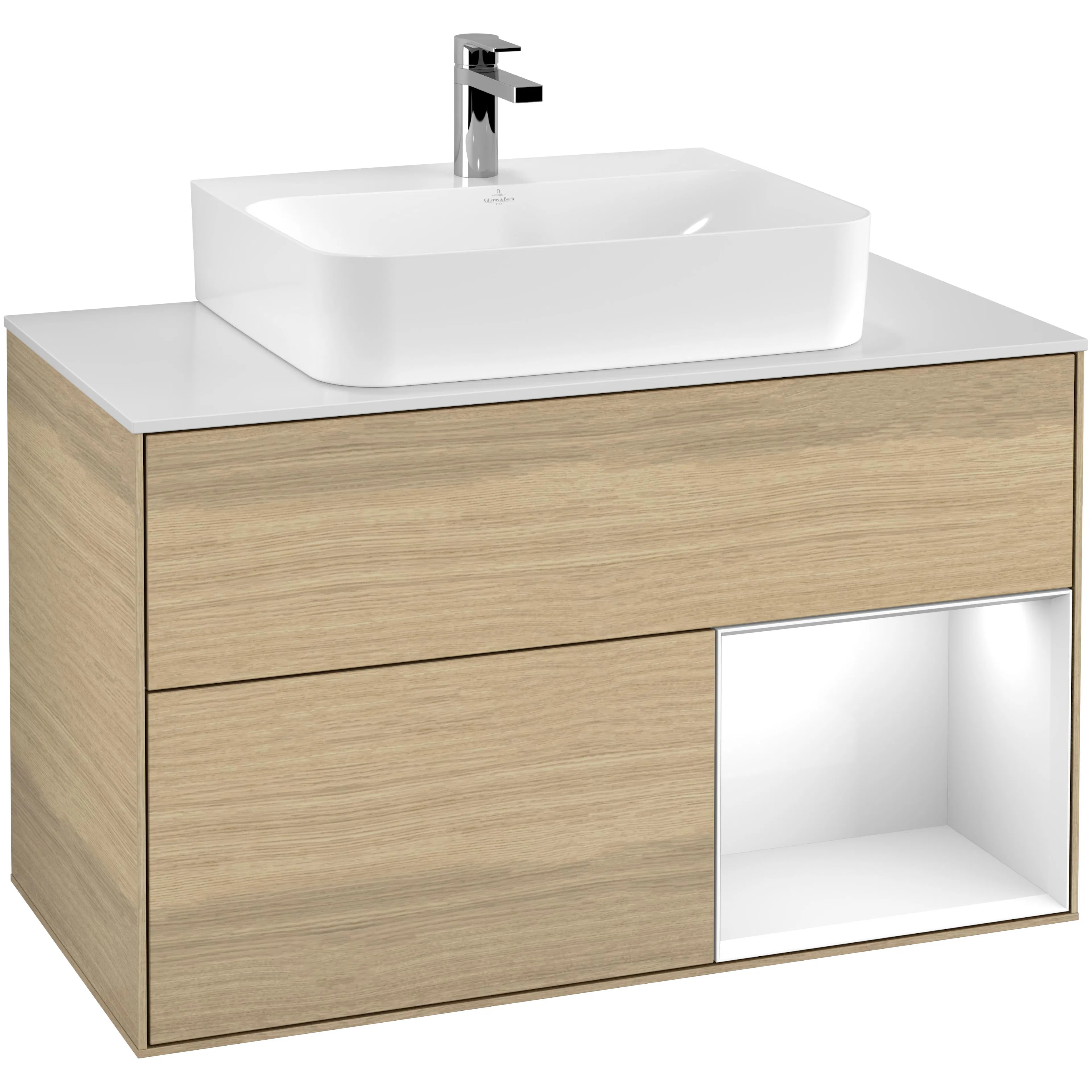 Tvättställsskåp Villeroy & Boch Finion med 2 Lådor Hylla och Bänkskiva för Centrerat Tvättställ