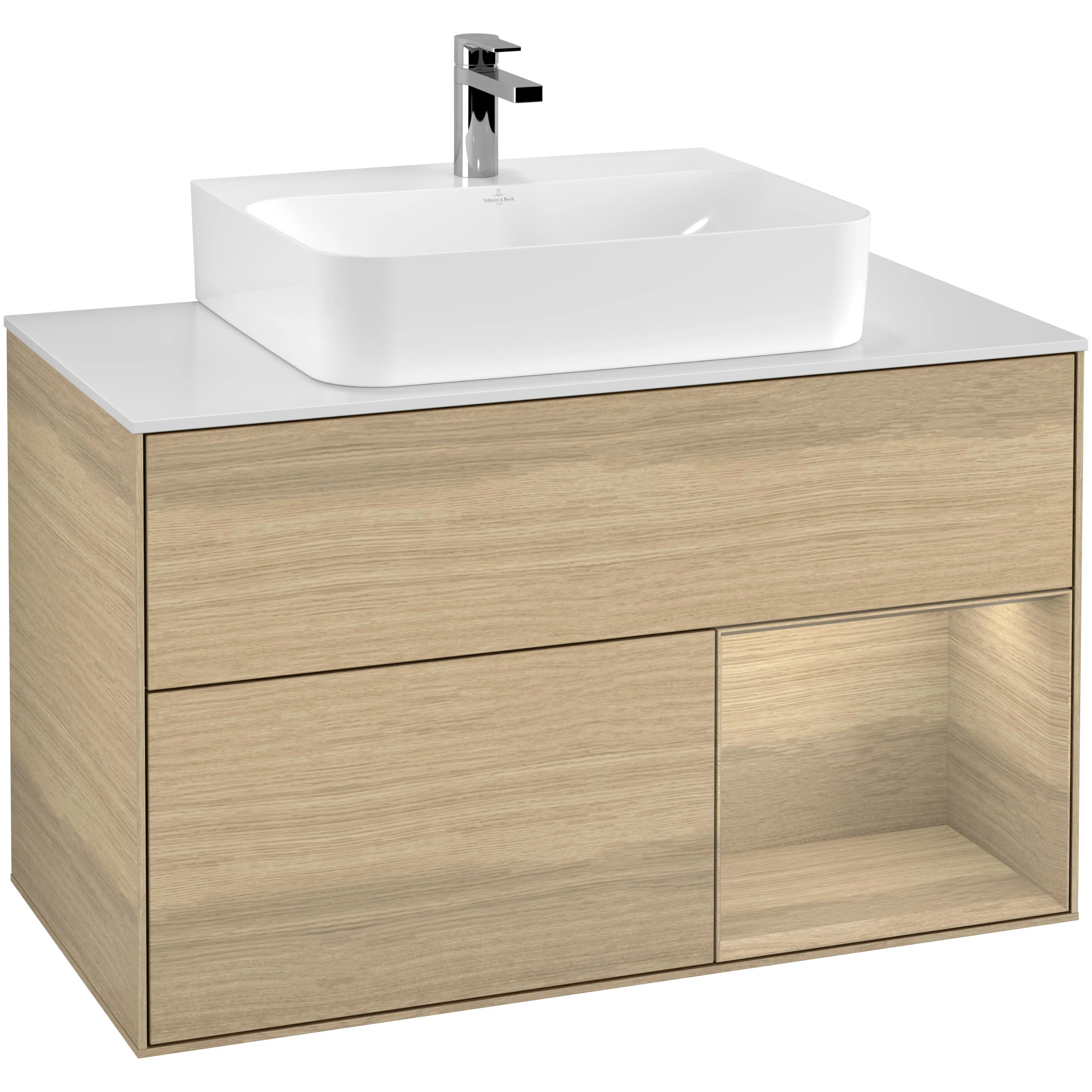 Tvättställsskåp Villeroy & Boch Finion med 2 Lådor Hylla och Bänkskiva för Centrerat Tvättställ