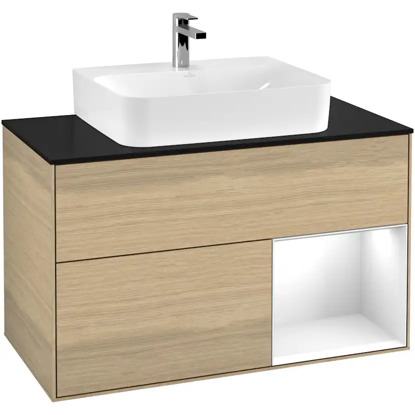 Tvättställsskåp Villeroy & Boch Finion med 2 Lådor Hylla och Bänkskiva för Centrerat Tvättställ