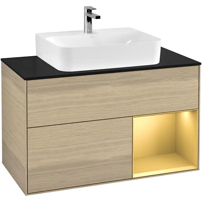 Tvättställsskåp Villeroy & Boch Finion med 2 Lådor Hylla och Bänkskiva för Centrerat Tvättställ