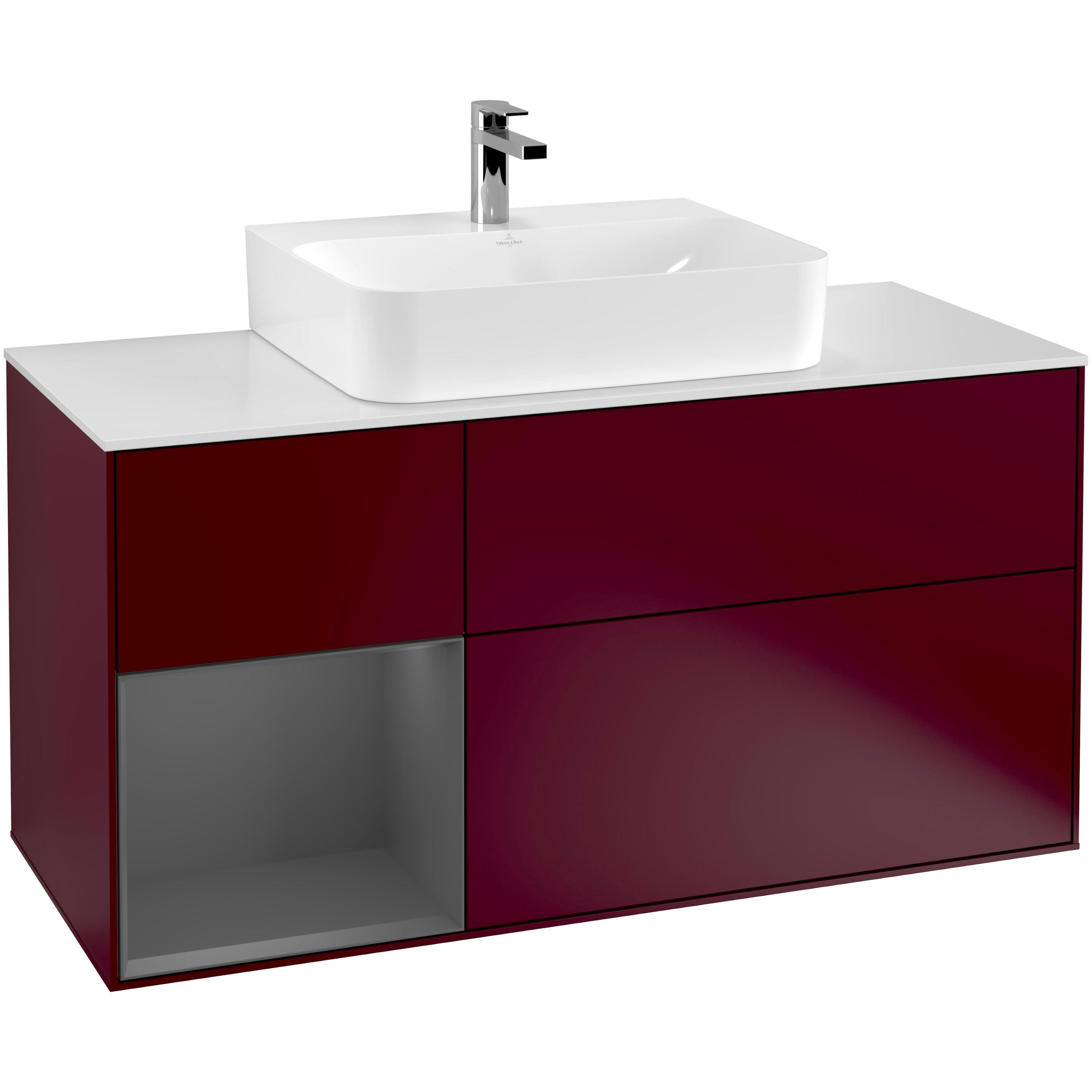 Tvättställsskåp Villeroy & Boch Finion med 3 Lådor Hylla och Bänkskiva för Centrerat Tvättställ