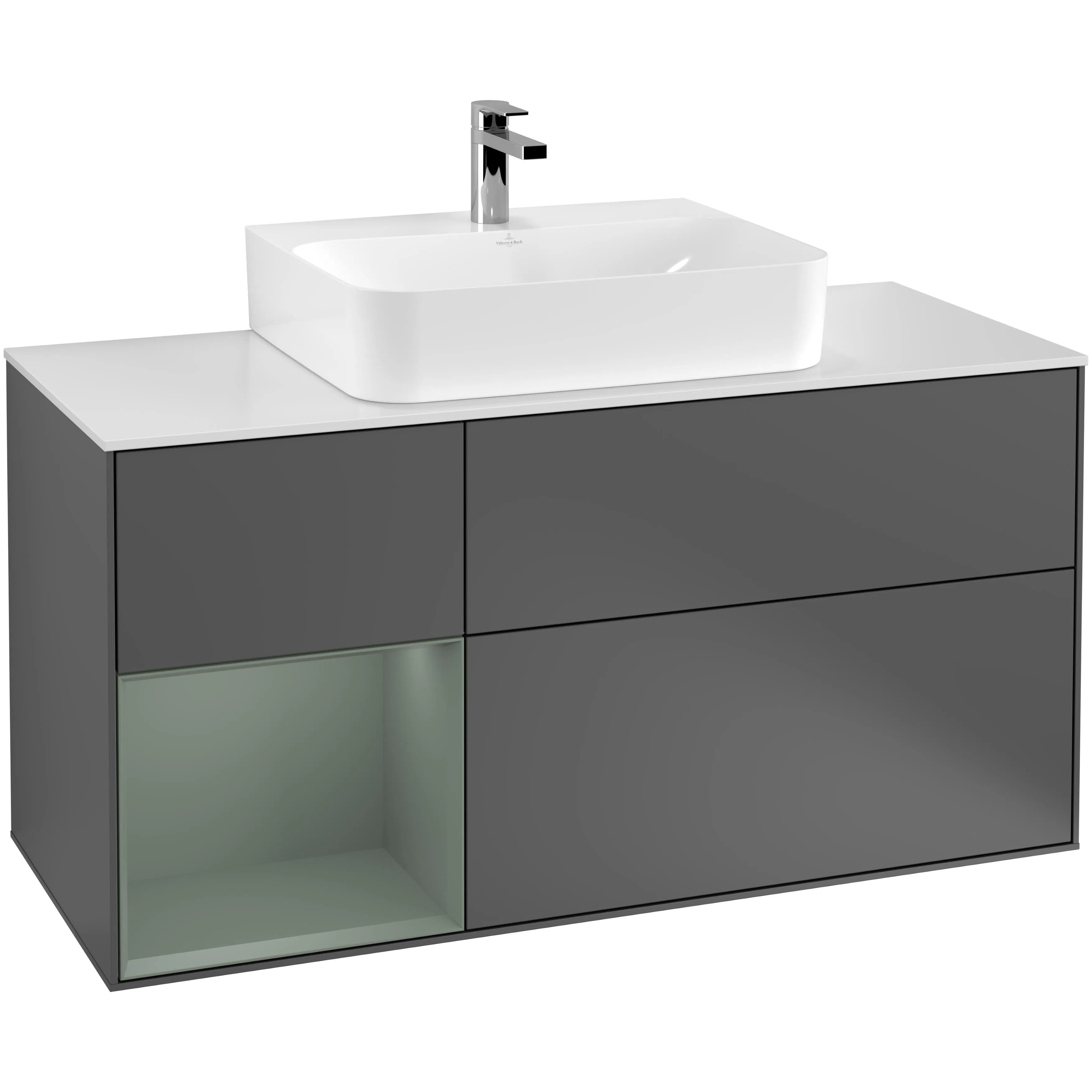 Tvättställsskåp Villeroy & Boch Finion med 3 Lådor Hylla och Bänkskiva för Centrerat Tvättställ