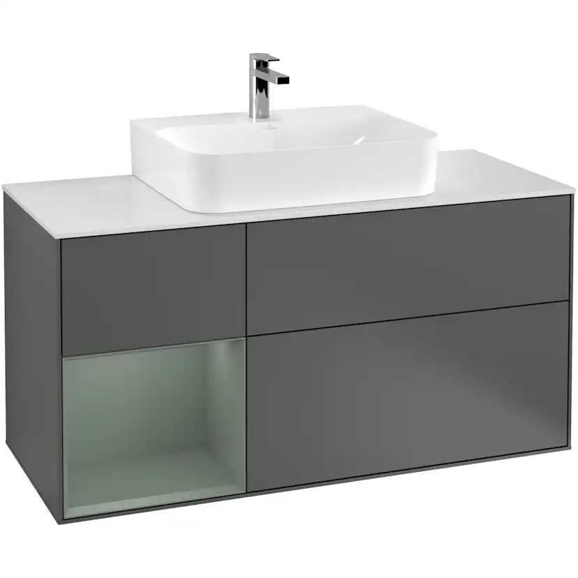 Tvättställsskåp Villeroy & Boch Finion med 3 Lådor Hylla och Bänkskiva för Centrerat Tvättställ