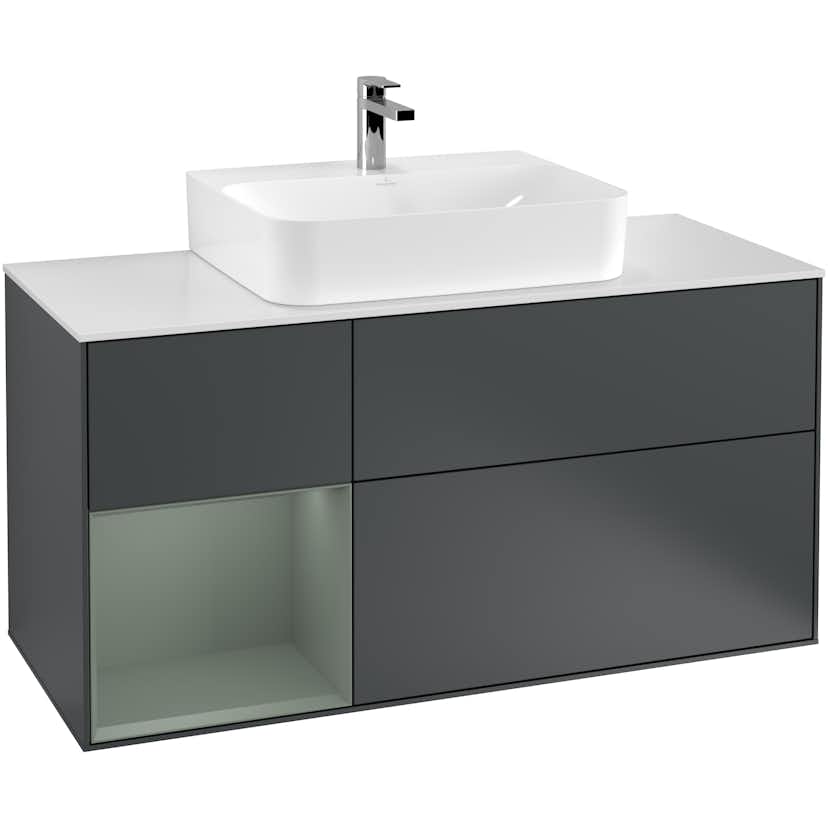 Tvättställsskåp Villeroy & Boch Finion med 3 Lådor Hylla och Bänkskiva för Centrerat Tvättställ