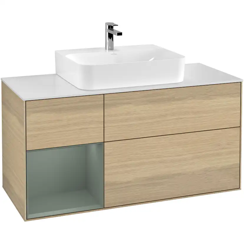 Tvättställsskåp Villeroy & Boch Finion med 3 Lådor Hylla och Bänkskiva för Centrerat Tvättställ