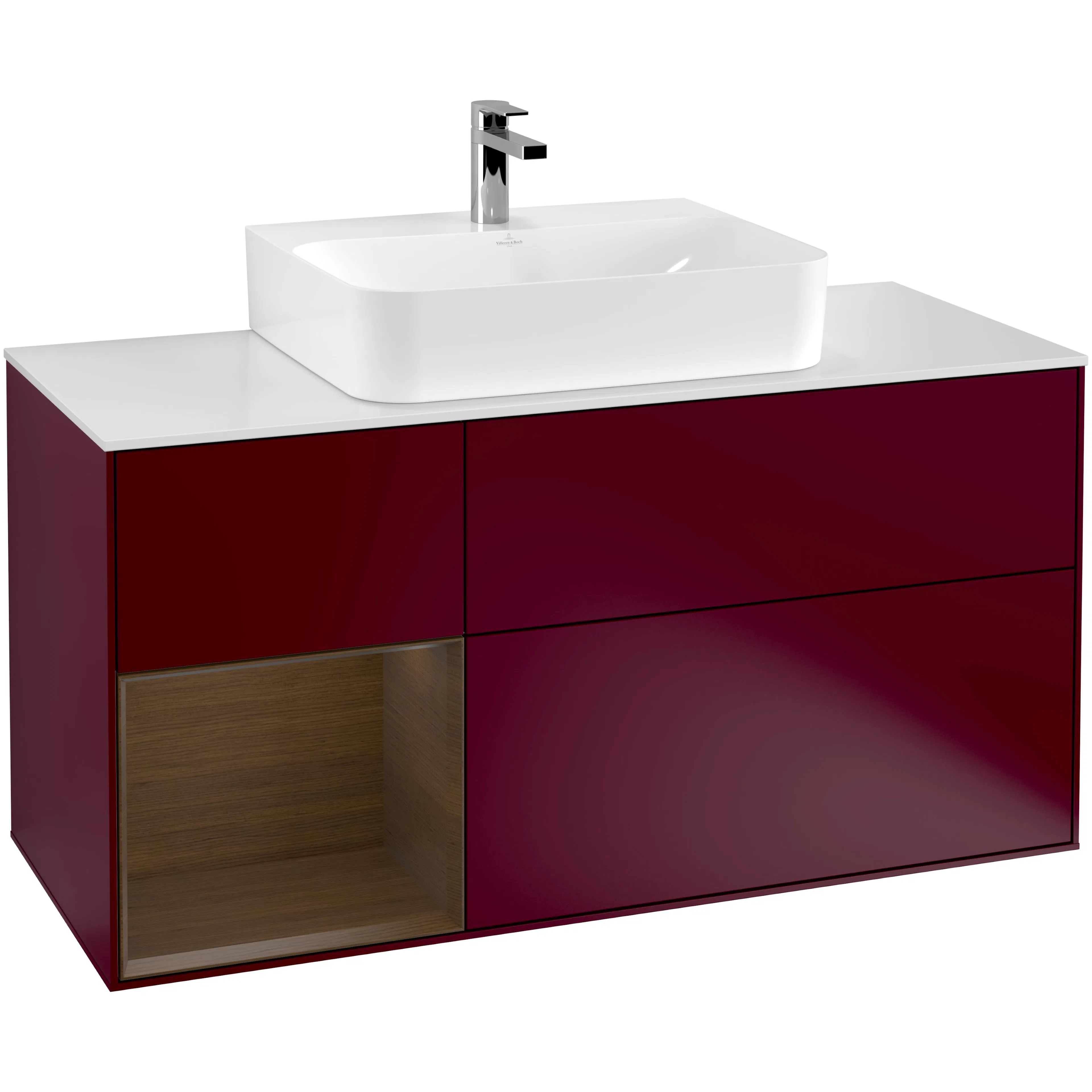 Tvättställsskåp Villeroy & Boch Finion med 3 Lådor Hylla och Bänkskiva för Centrerat Tvättställ