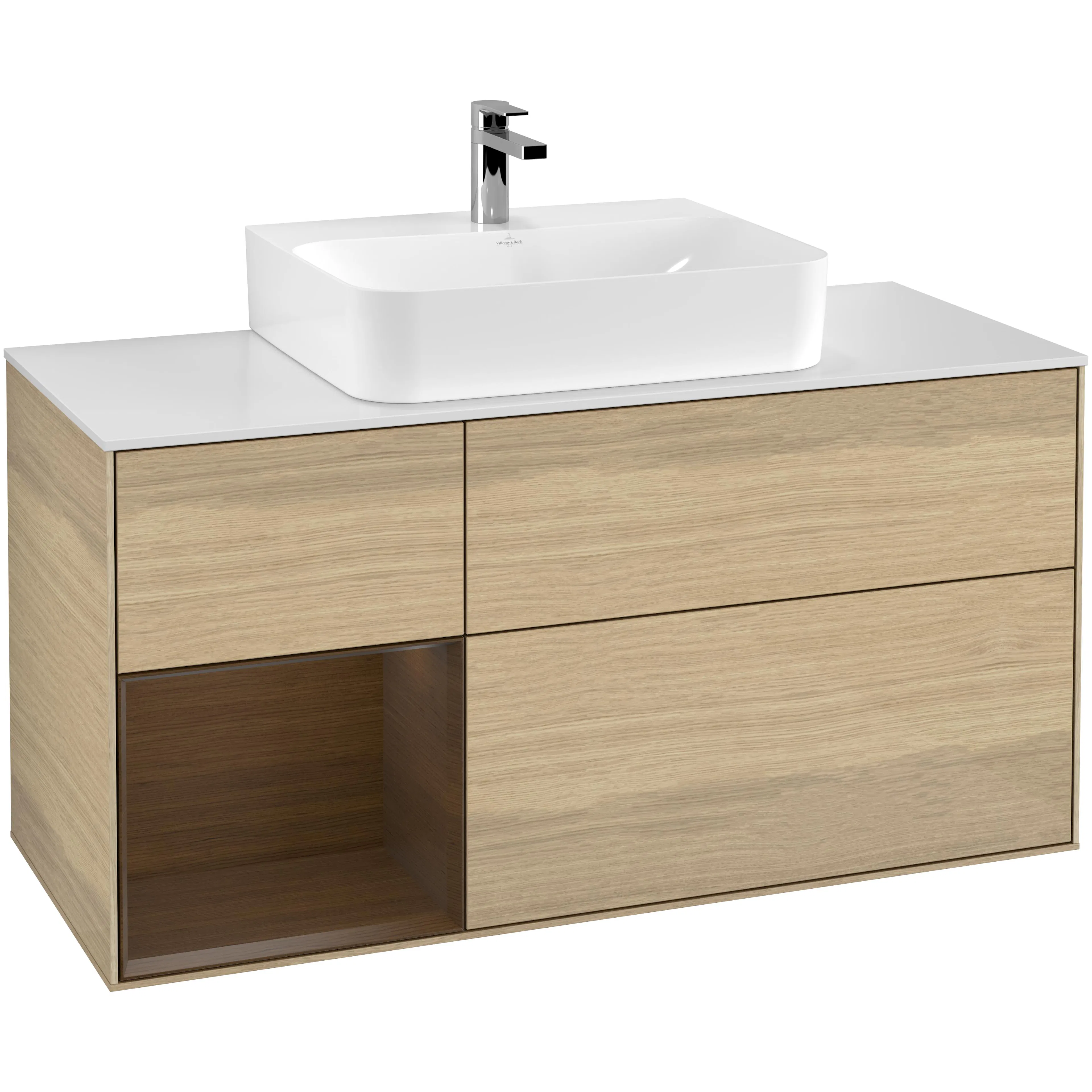 Tvättställsskåp Villeroy & Boch Finion med 3 Lådor Hylla och Bänkskiva för Centrerat Tvättställ