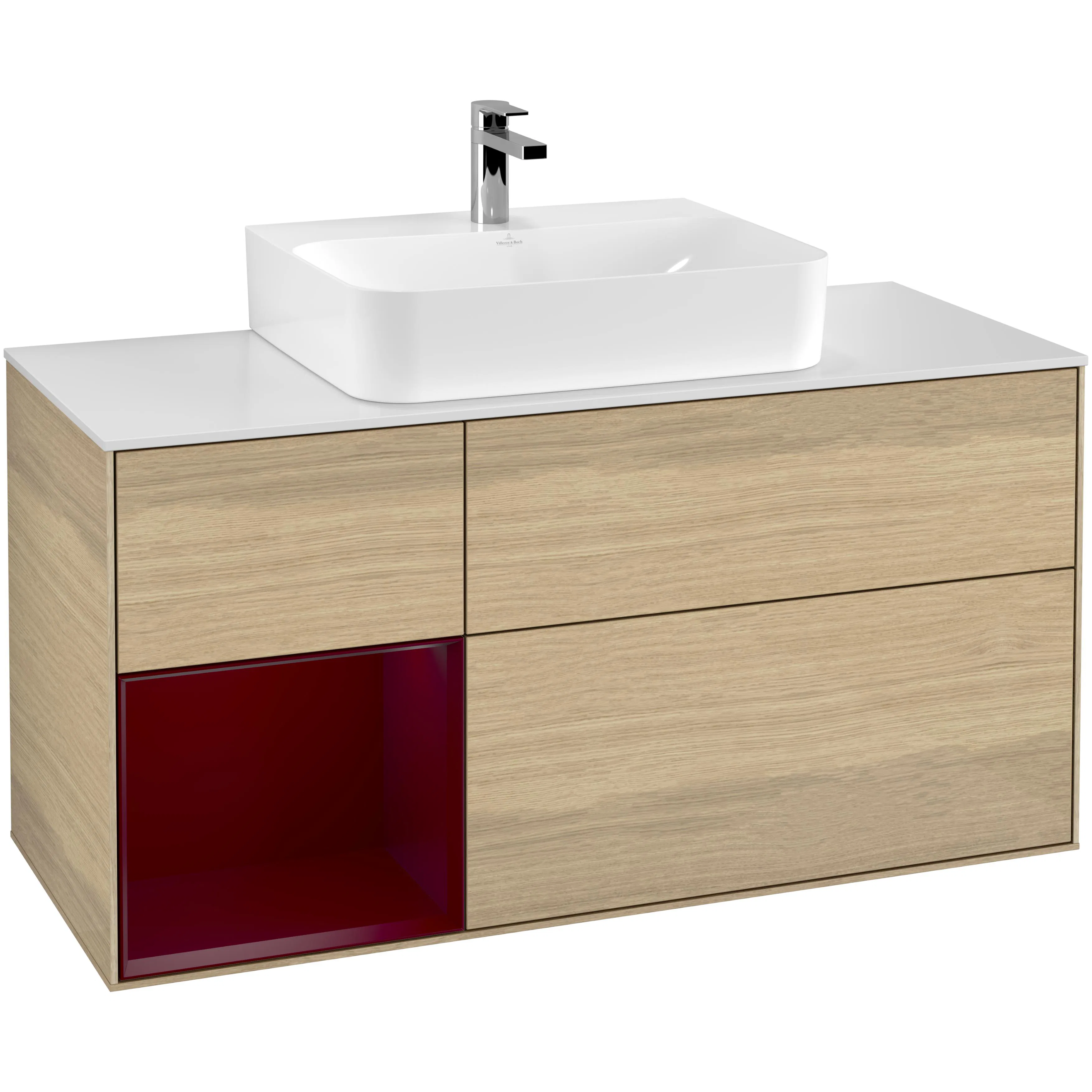 Tvättställsskåp Villeroy & Boch Finion med 3 Lådor Hylla och Bänkskiva för Centrerat Tvättställ