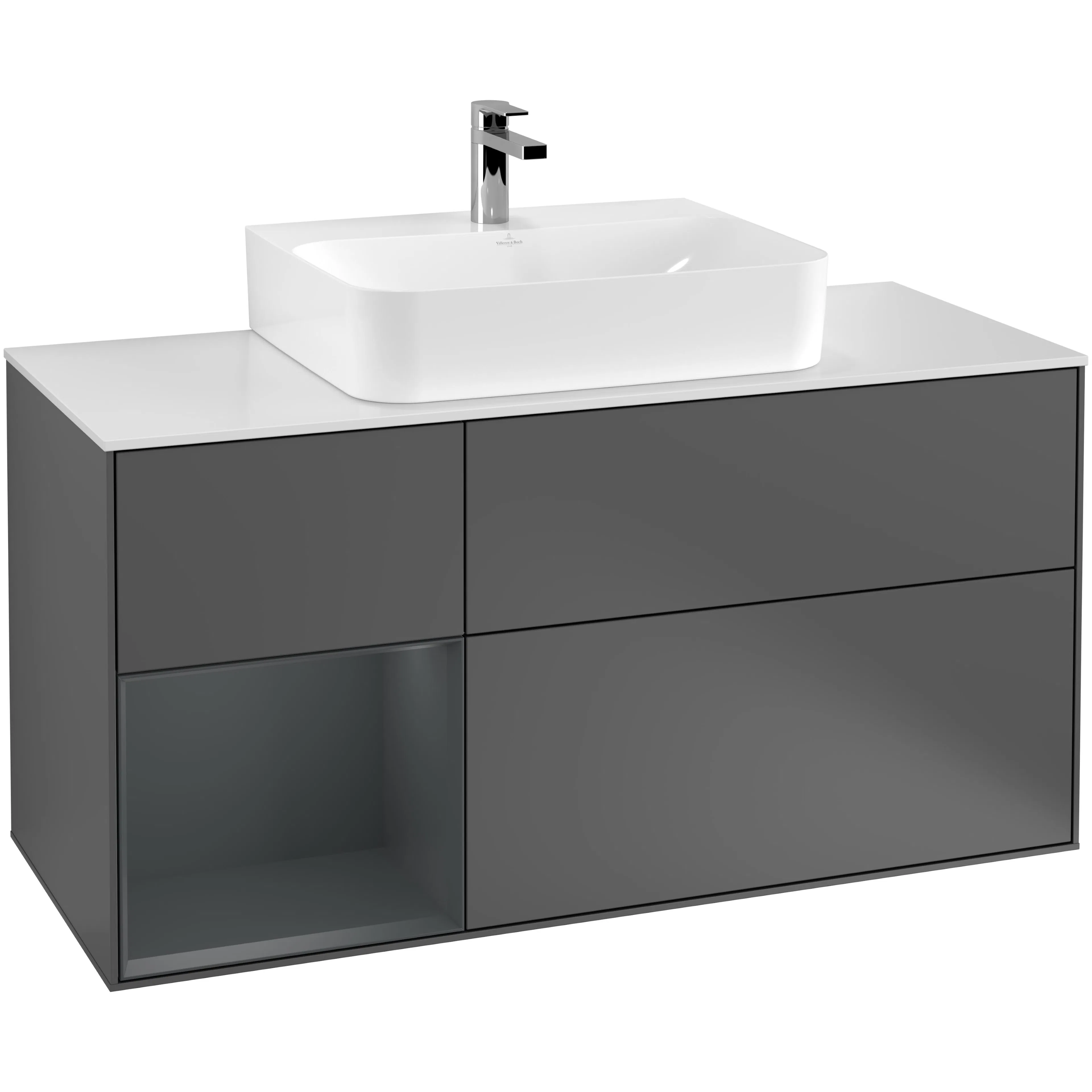 Tvättställsskåp Villeroy & Boch Finion med 3 Lådor Hylla och Bänkskiva för Centrerat Tvättställ