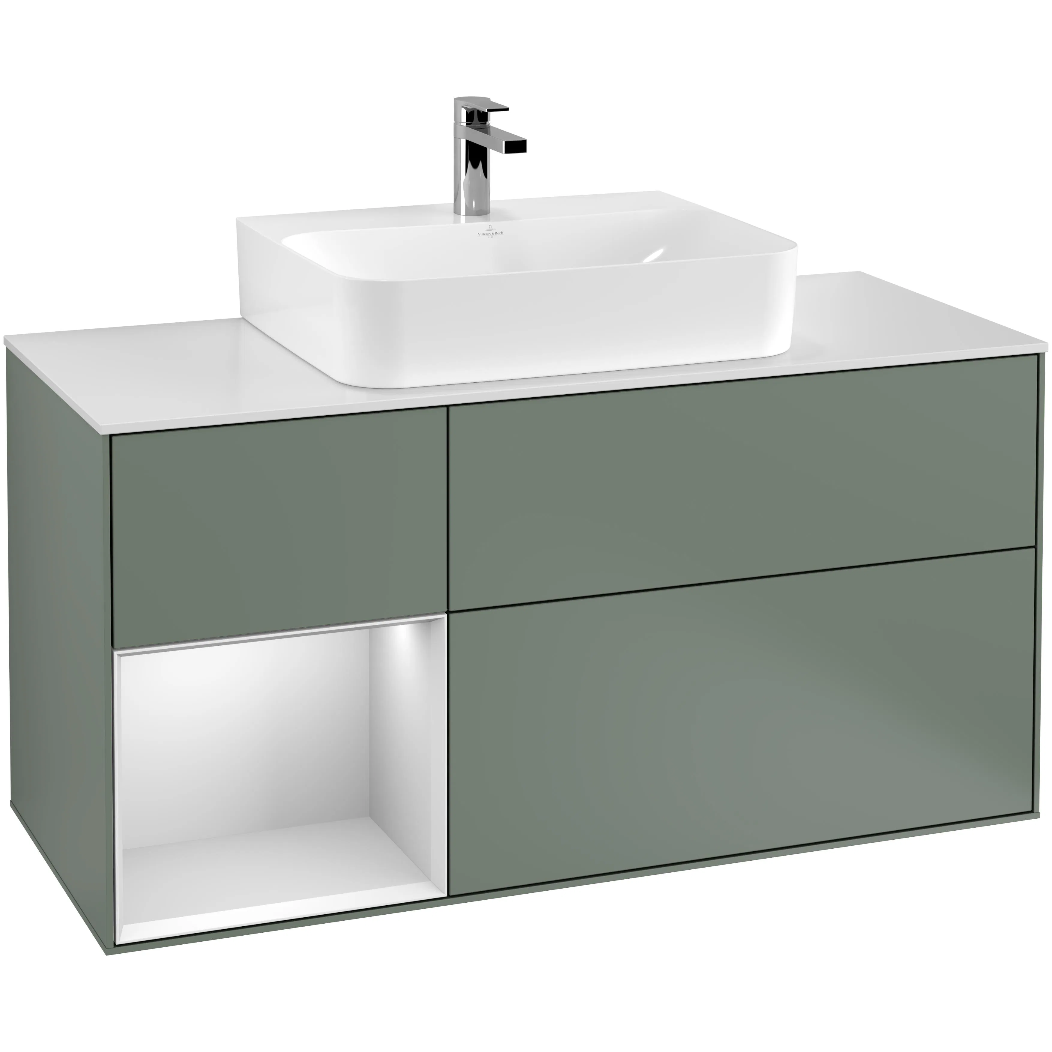 Tvättställsskåp Villeroy & Boch Finion med 3 Lådor Hylla och Bänkskiva för Centrerat Tvättställ