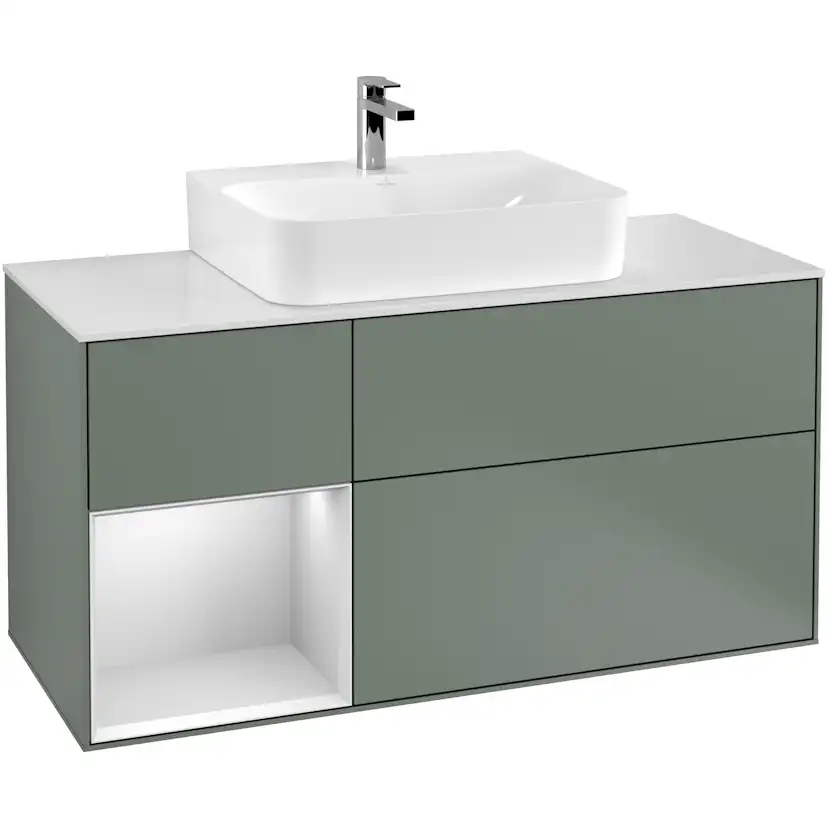 Tvättställsskåp Villeroy & Boch Finion med 3 Lådor Hylla och Bänkskiva för Centrerat Tvättställ