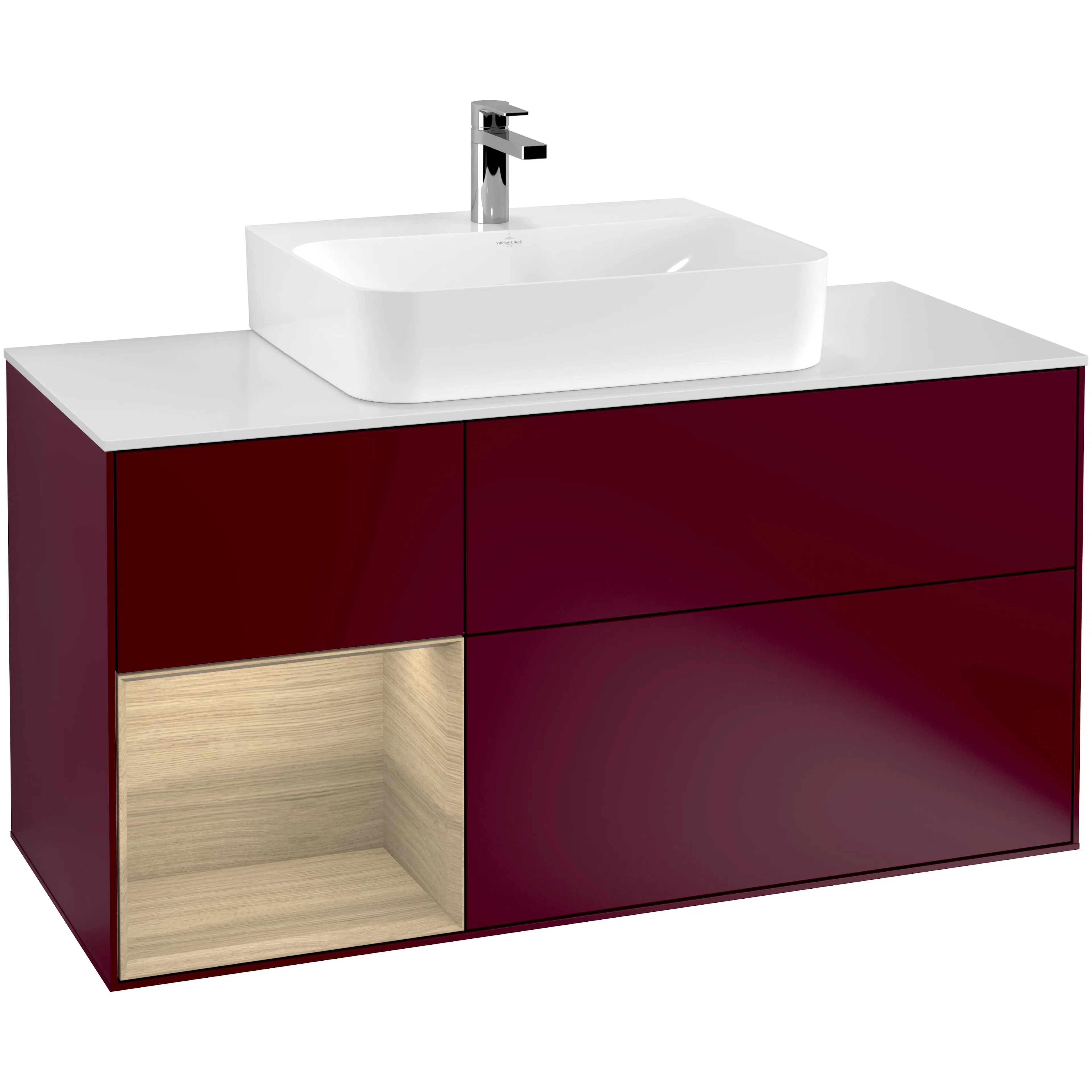 Tvättställsskåp Villeroy & Boch Finion med 3 Lådor Hylla och Bänkskiva för Centrerat Tvättställ