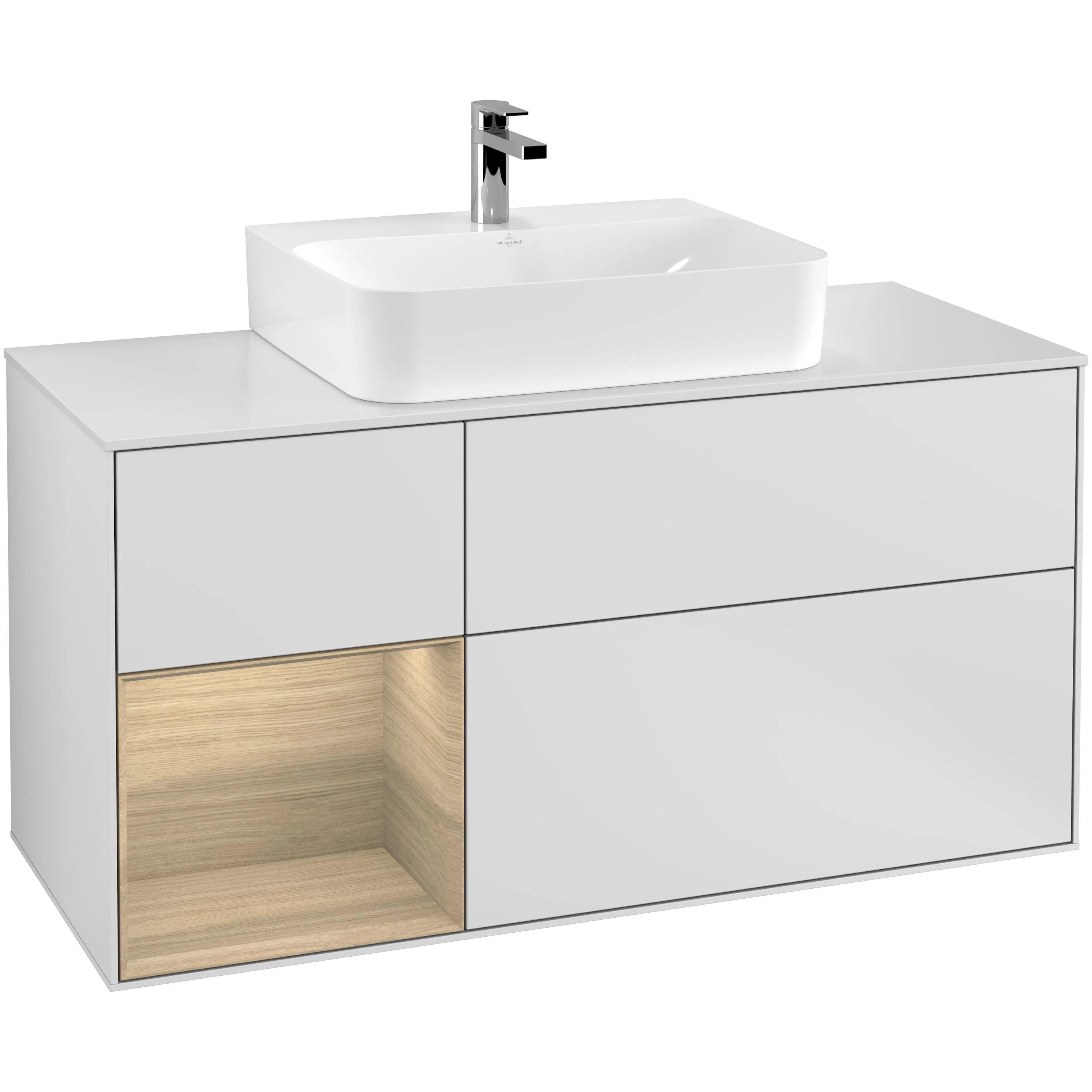 Tvättställsskåp Villeroy & Boch Finion med 3 Lådor Hylla och Bänkskiva för Centrerat Tvättställ